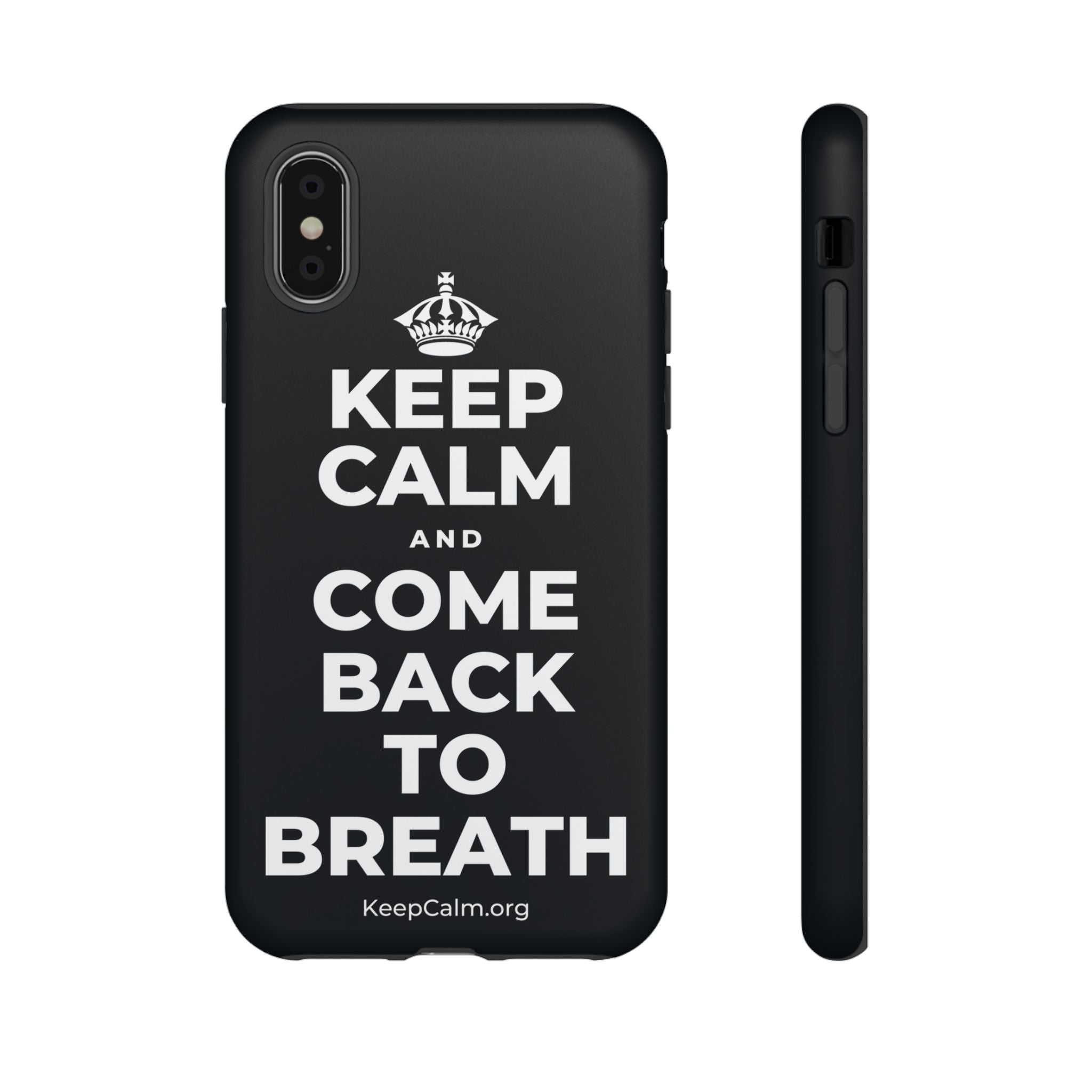 KEEP CALM AND COME BACK TO BREATH Phone Case (Dark)