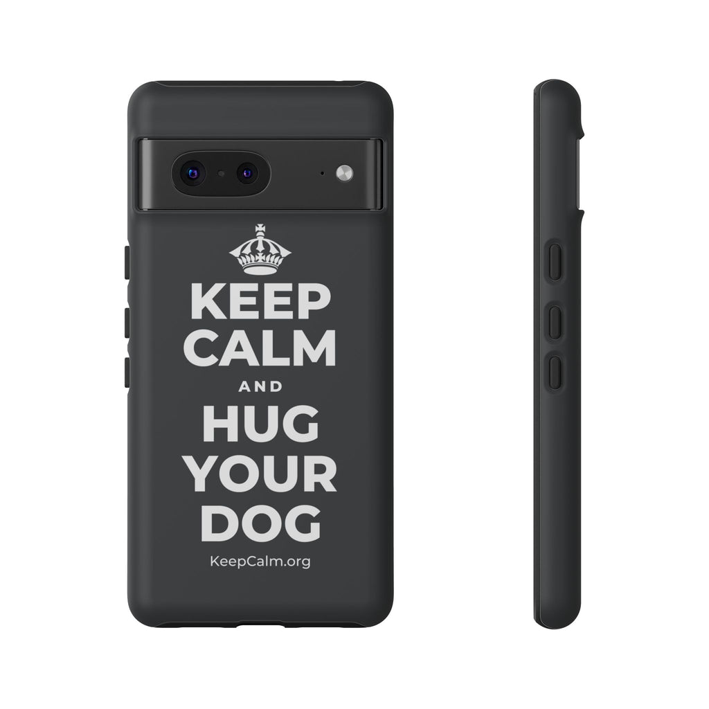 KEEP CALM AND HUG YOUR DOG Phone Case (Dark)