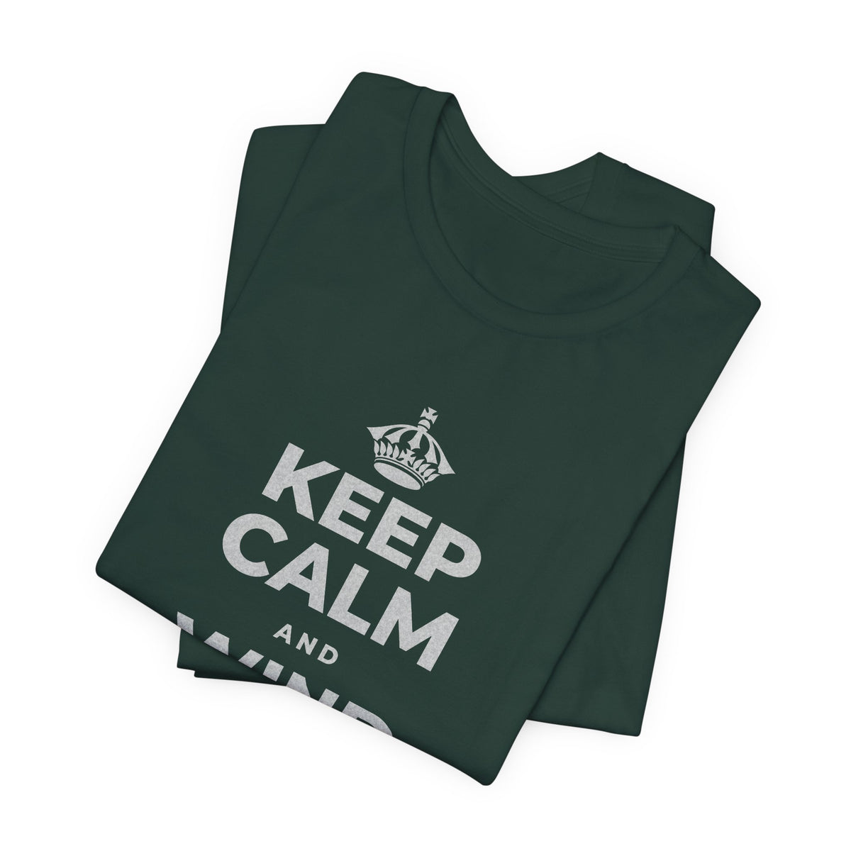 KEEP CALM AND WIND DOWN GENTLY T-Shirt (White–Asphalt)