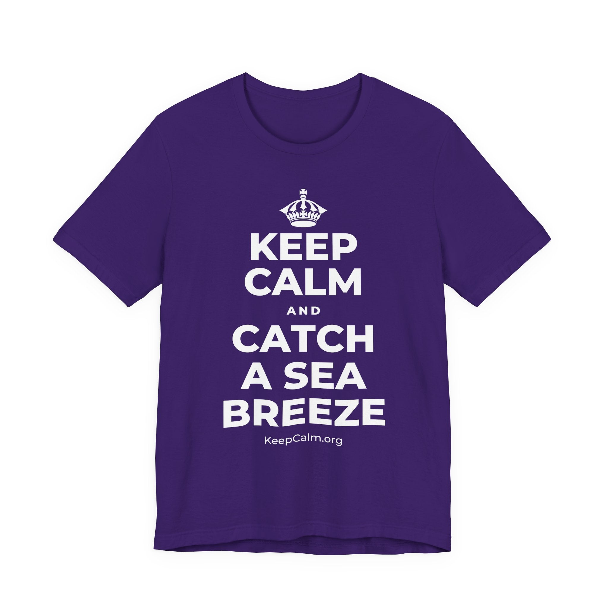KEEP CALM AND CATCH A SEA BREEZE T-Shirt (Soft Cream–Heather Mauve)