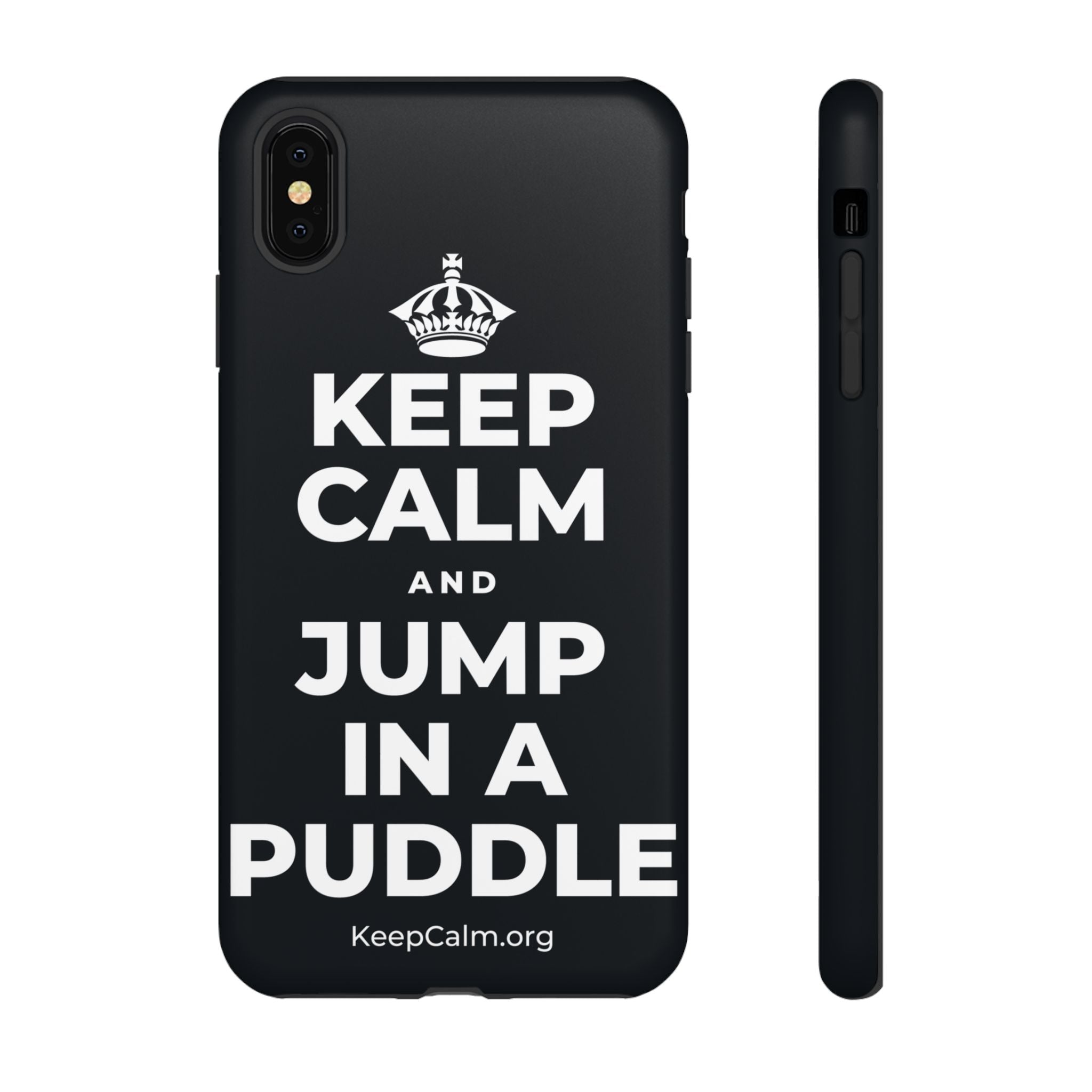 KEEP CALM AND JUMP IN A PUDDLE Phone Case (Dark)