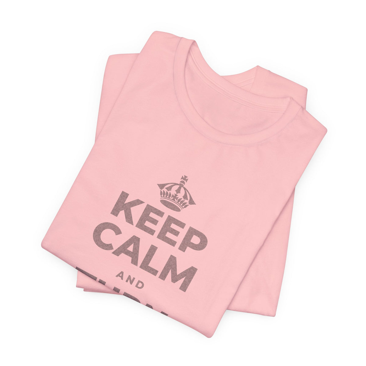 KEEP CALM AND TURN THE PAGE T-Shirt (White–Asphalt)