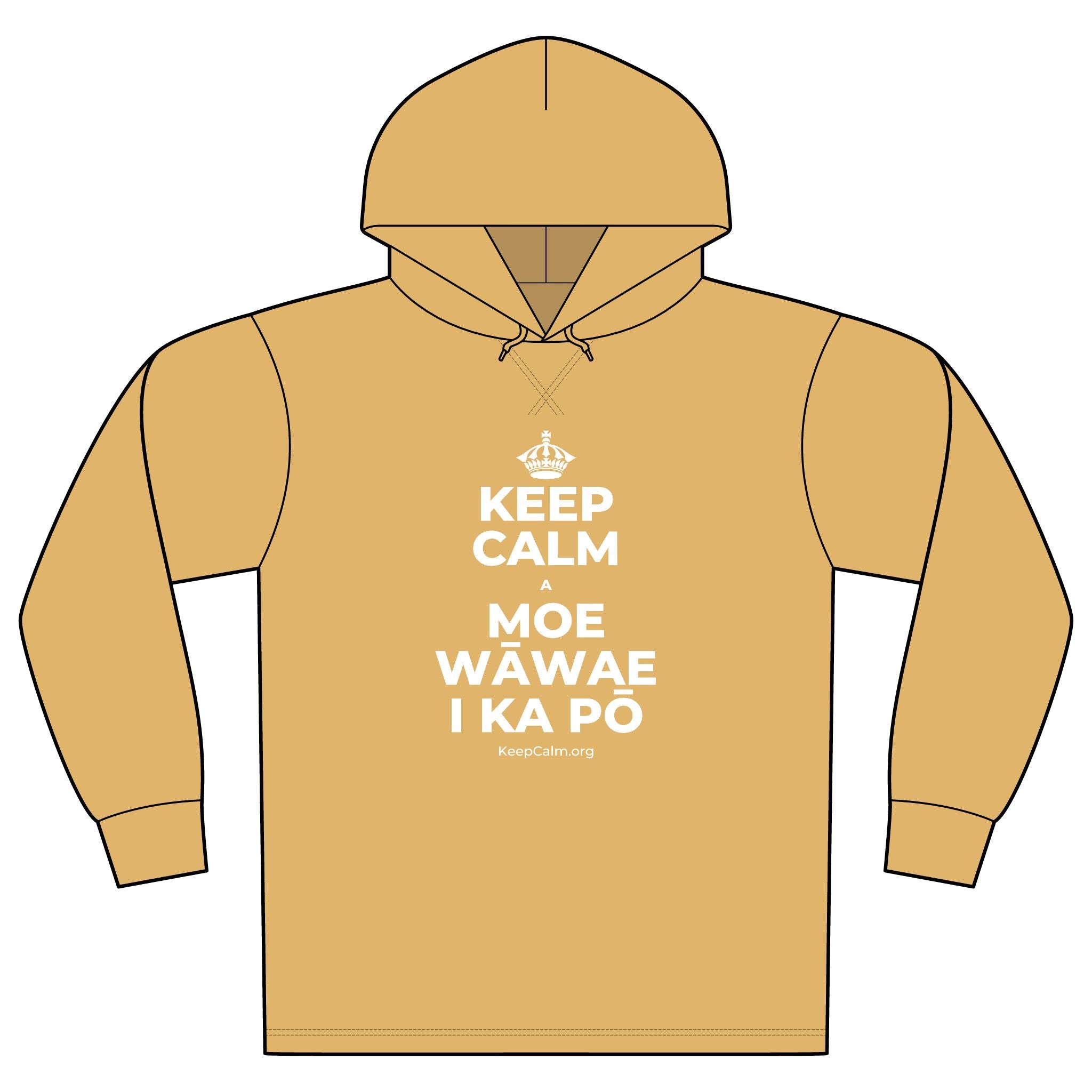 KEEP CALM A MOE WĀWAE I KA PŌ Organic Hoodie Tee