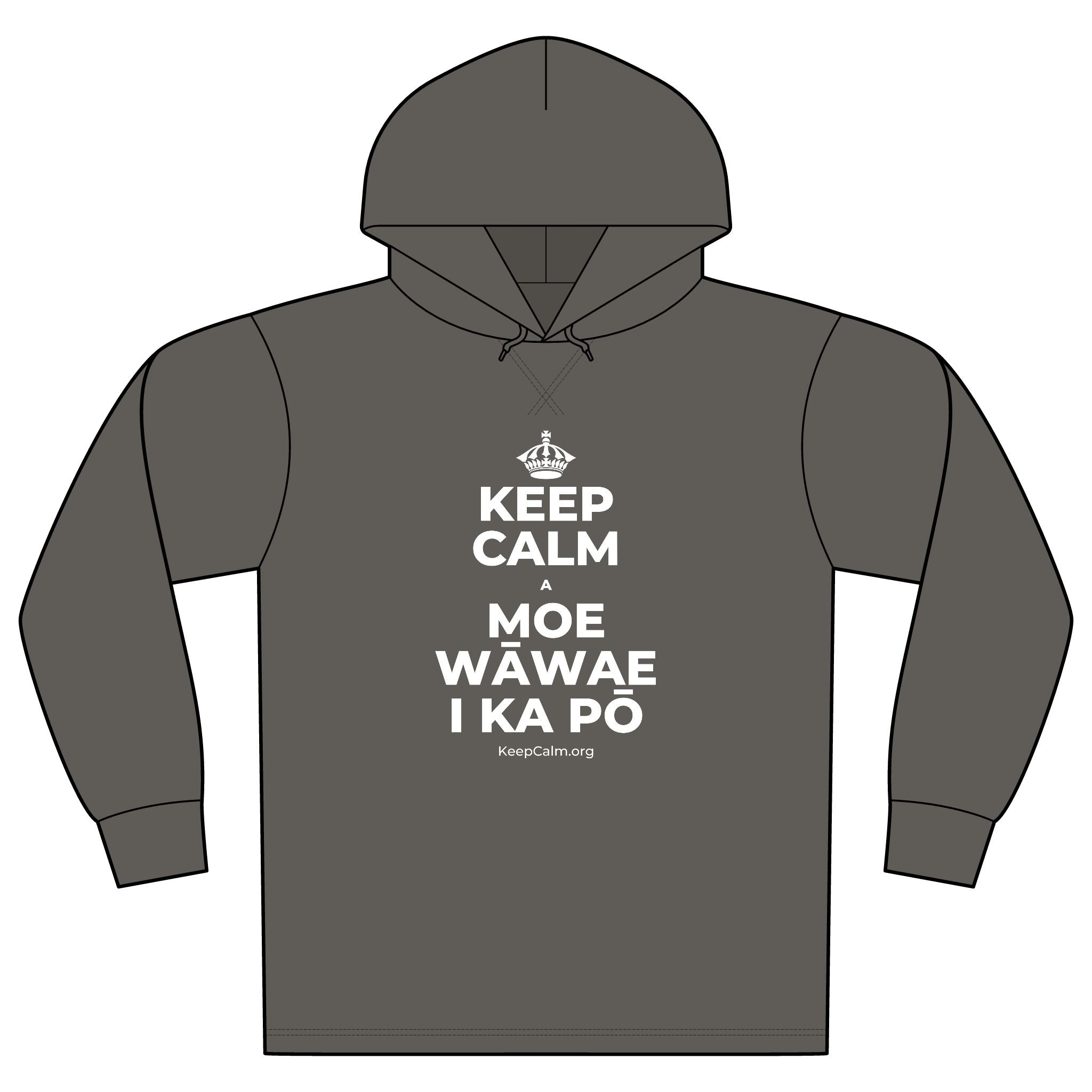 KEEP CALM A MOE WĀWAE I KA PŌ Organic Hoodie Tee