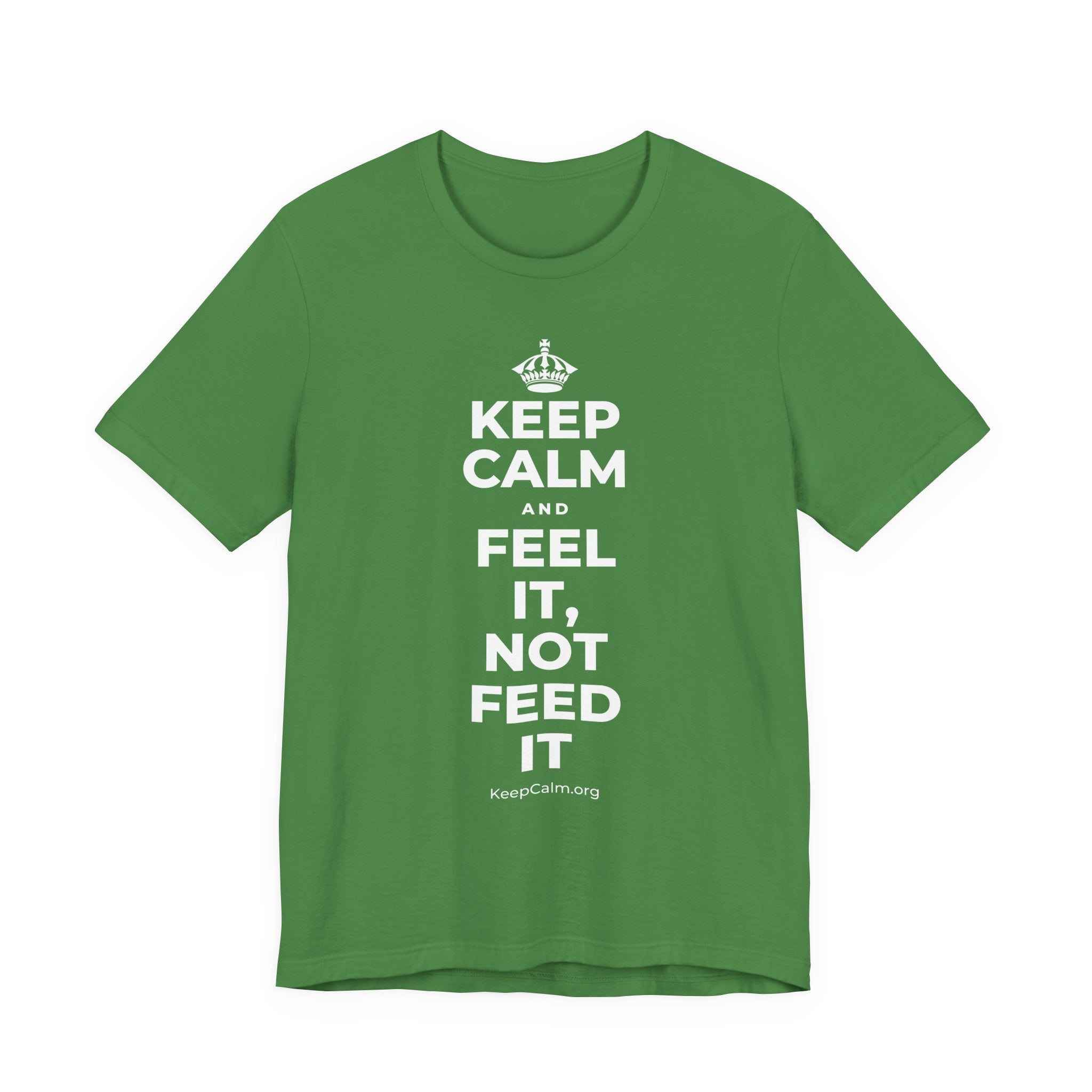 KEEP CALM AND FEEL IT, NOT FEED IT T-Shirt (Baby Blue–Silver)