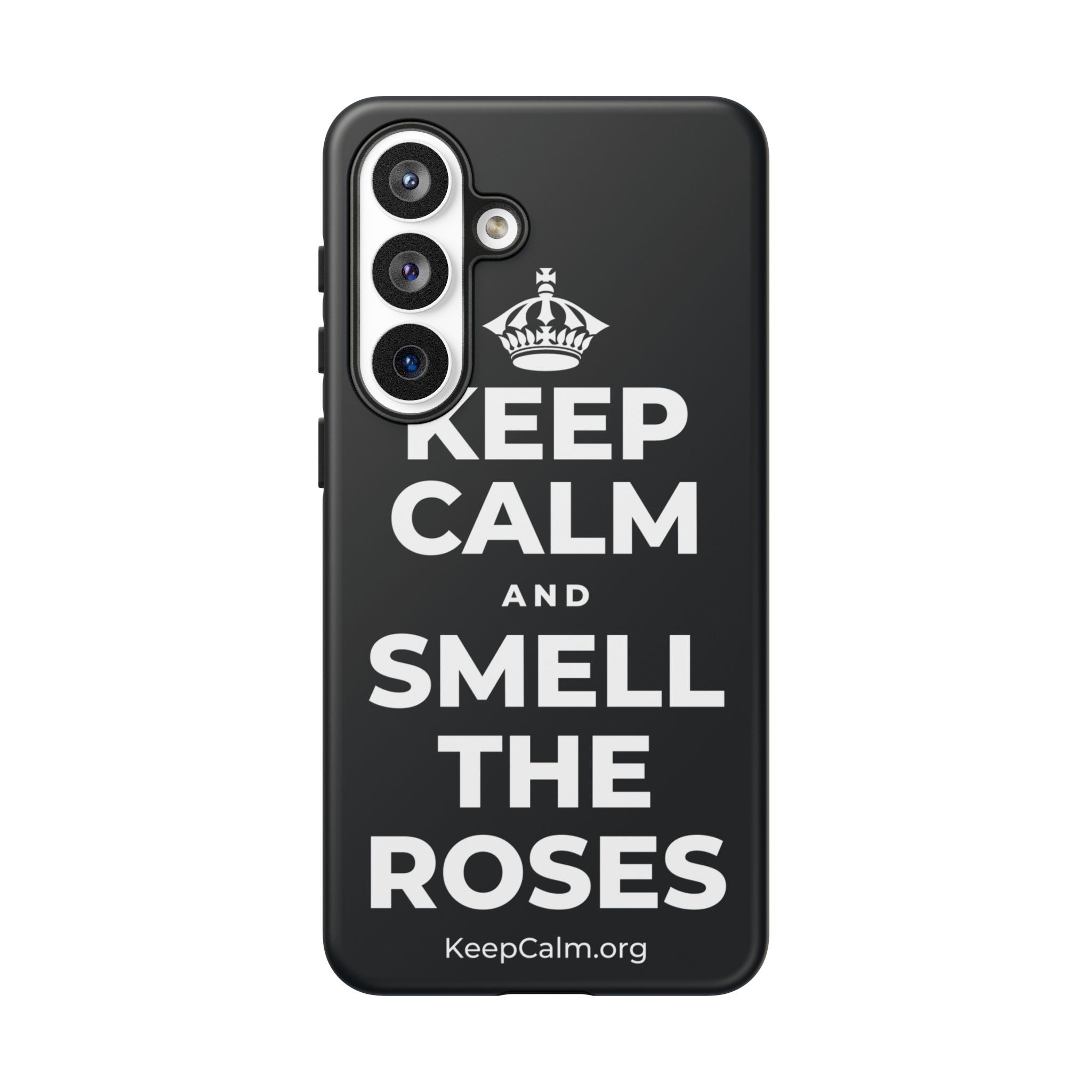 KEEP CALM AND SMELL THE ROSES Phone Case (Dark)