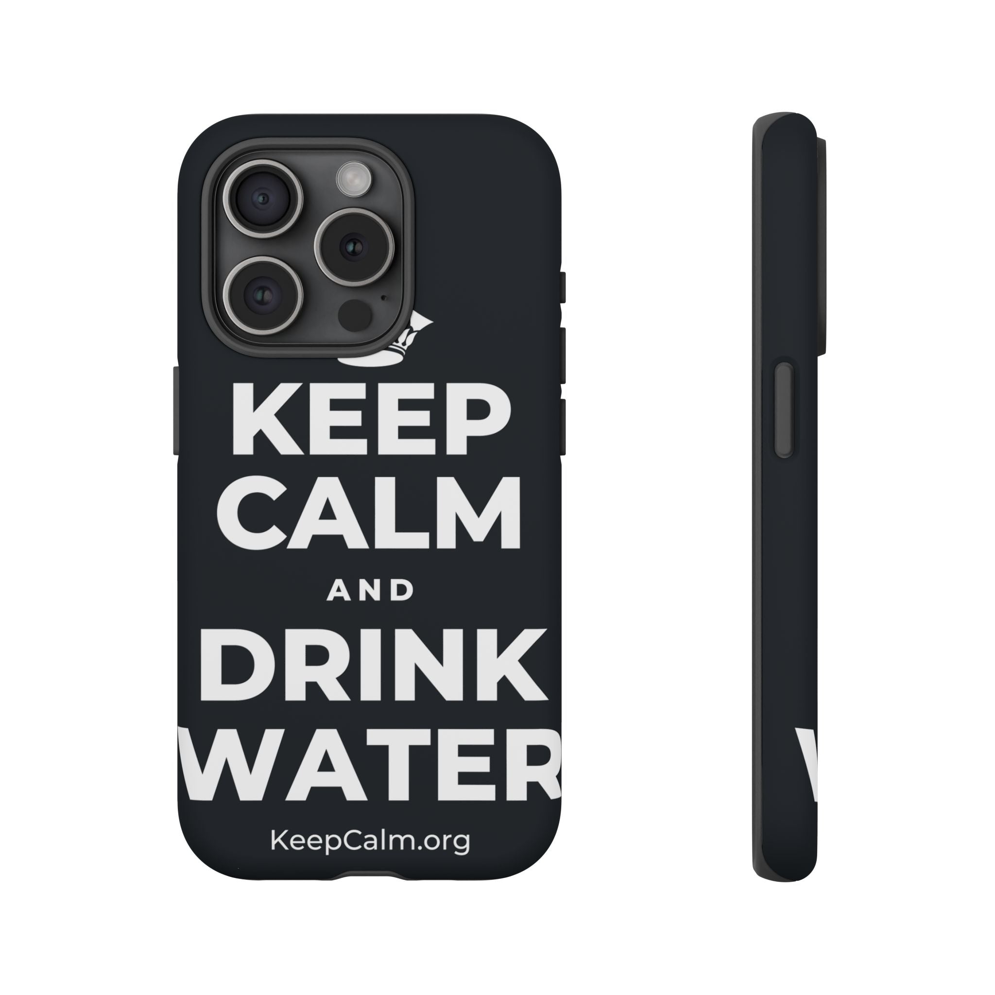 KEEP CALM AND DRINK WATER Phone Case (Dark)