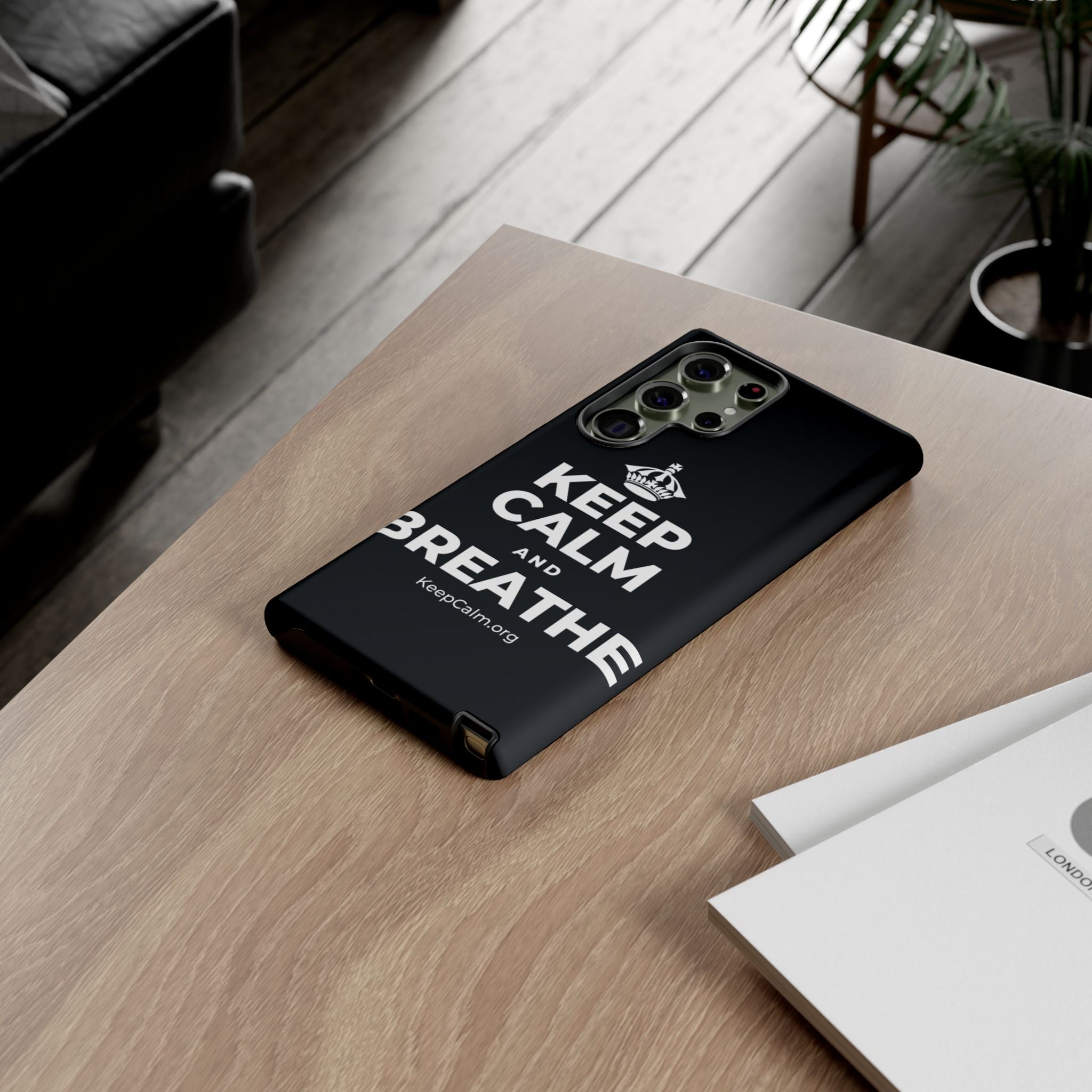 KEEP CALM AND BREATHE Phone Case (Dark)