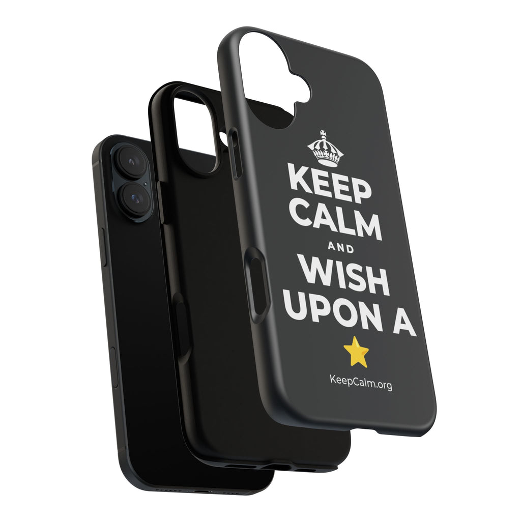 KEEP CALM AND WISH UPON A ⭐ Phone Case (Dark)