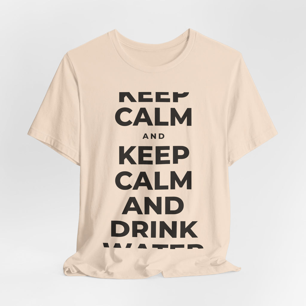 KEEP CALM AND DRINK WATER T-Shirt (Soft Cream–Heather Mauve)