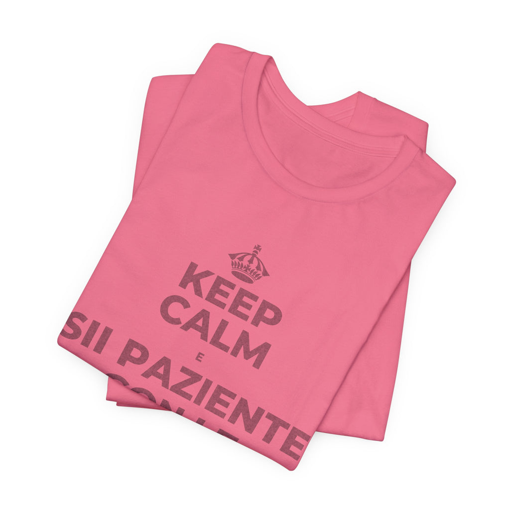 KEEP CALM E SII PAZIENTE CON LE NUOVE ABITUDINI T-Shirt (Military Green–Autumn)