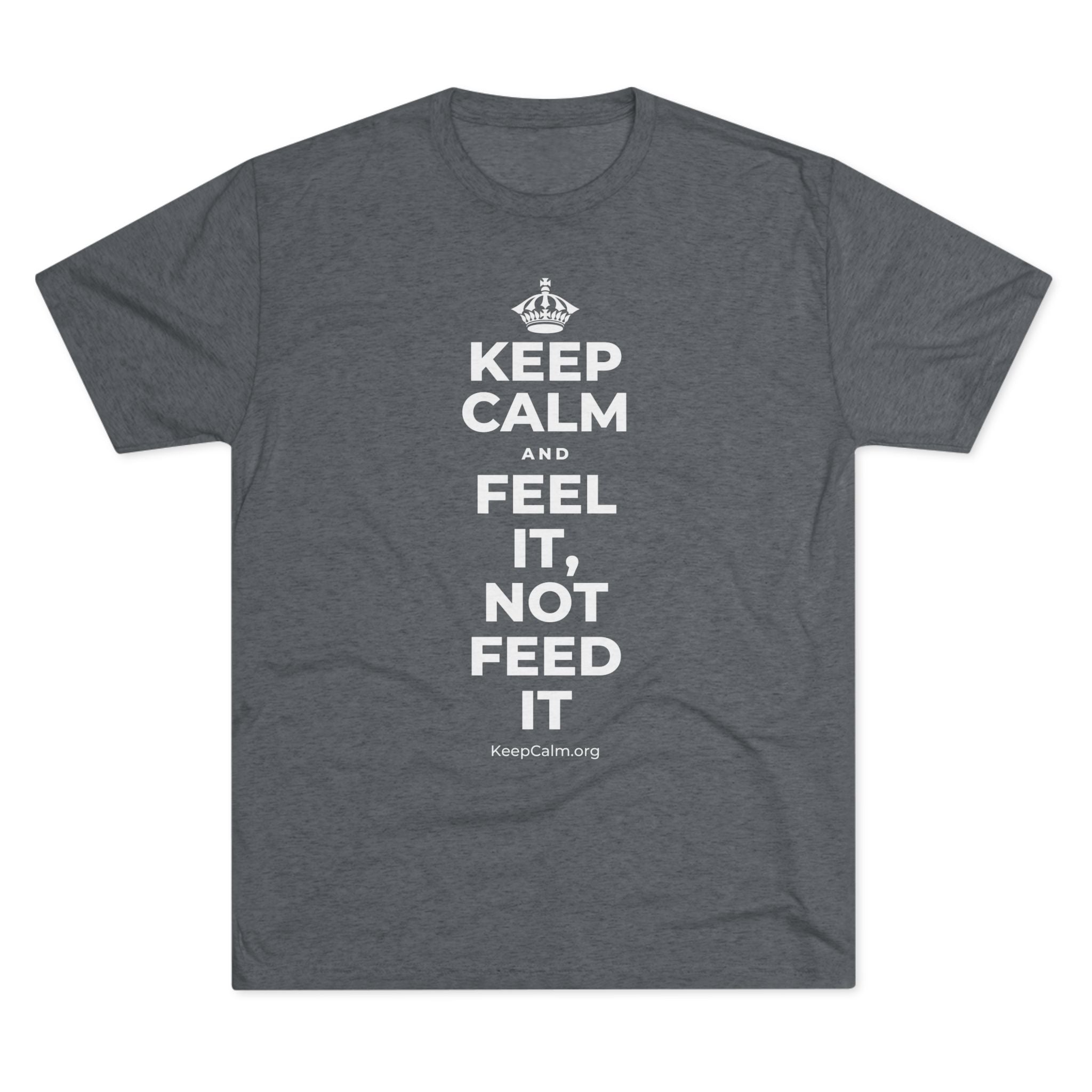 KEEP CALM AND FEEL IT, NOT FEED IT Tri-Blend Tee