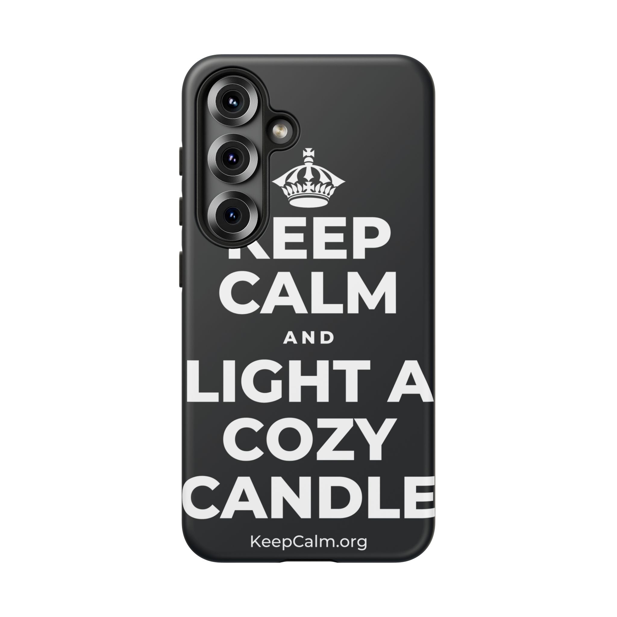 KEEP CALM AND LIGHT A COZY CANDLE Phone Case (Dark)