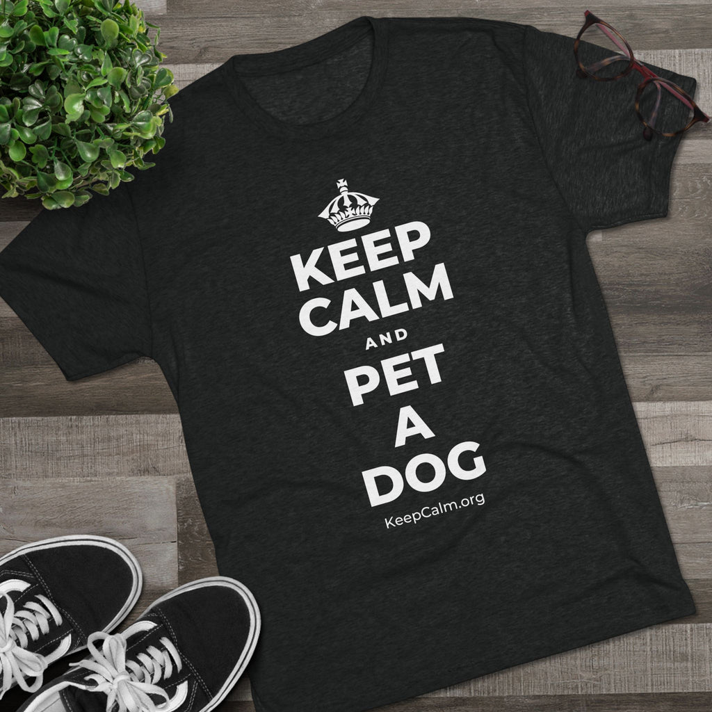 KEEP CALM AND PET A DOG Tri-Blend Tee