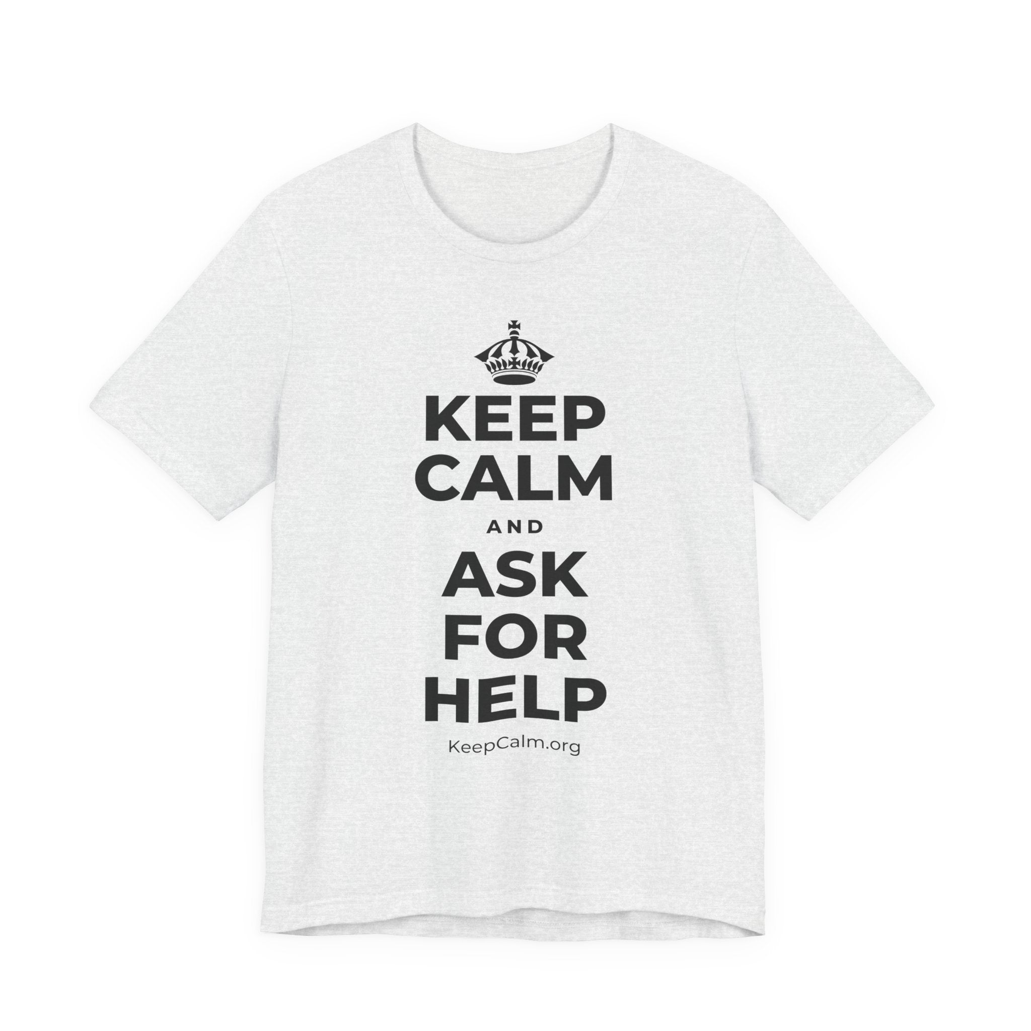 KEEP CALM AND ASK FOR HELP T-Shirt (Soft Cream–Heather Mauve)