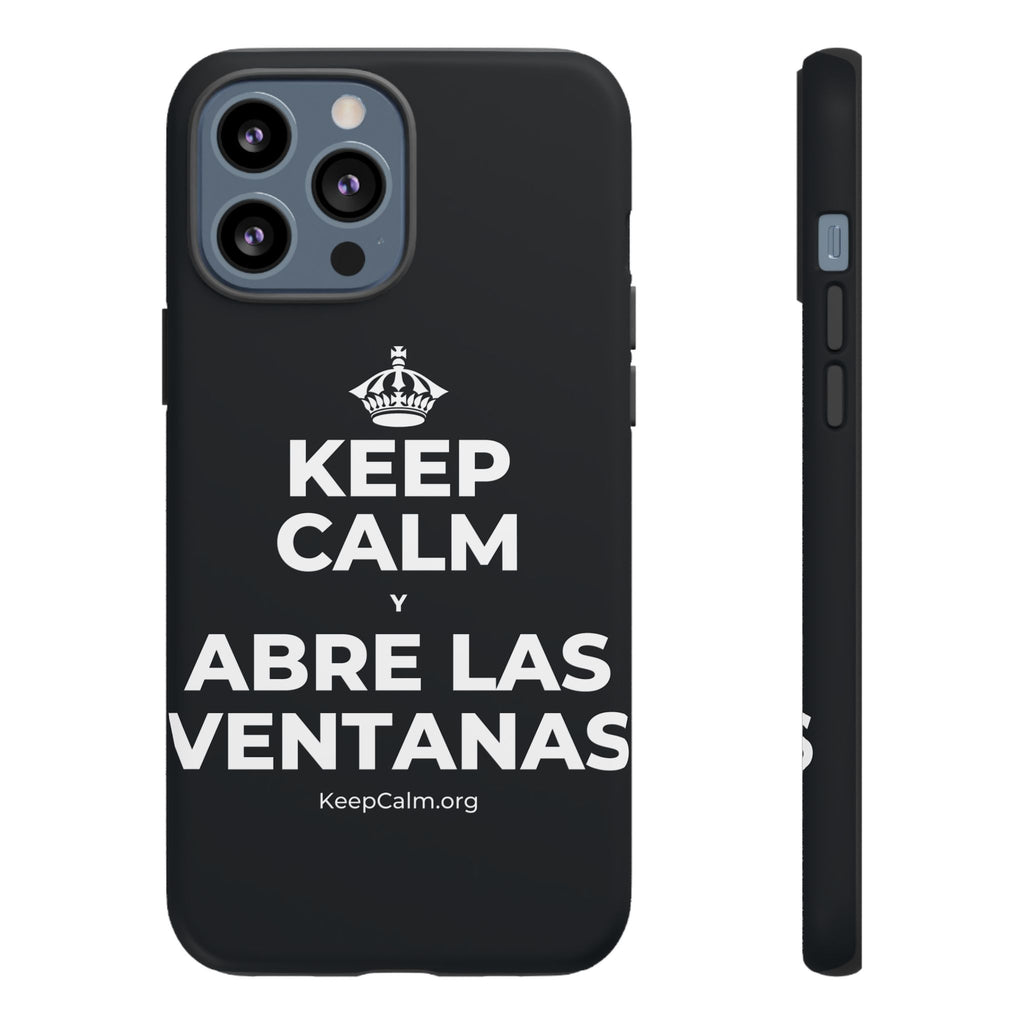 KEEP CALM Y ABRE LAS VENTANAS Phone Case (Dark)