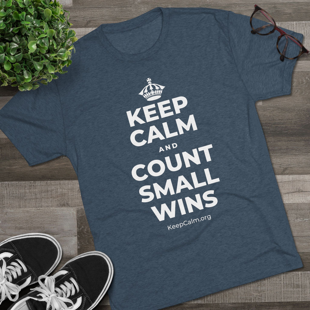 KEEP CALM AND COUNT SMALL WINS Tri-Blend Tee