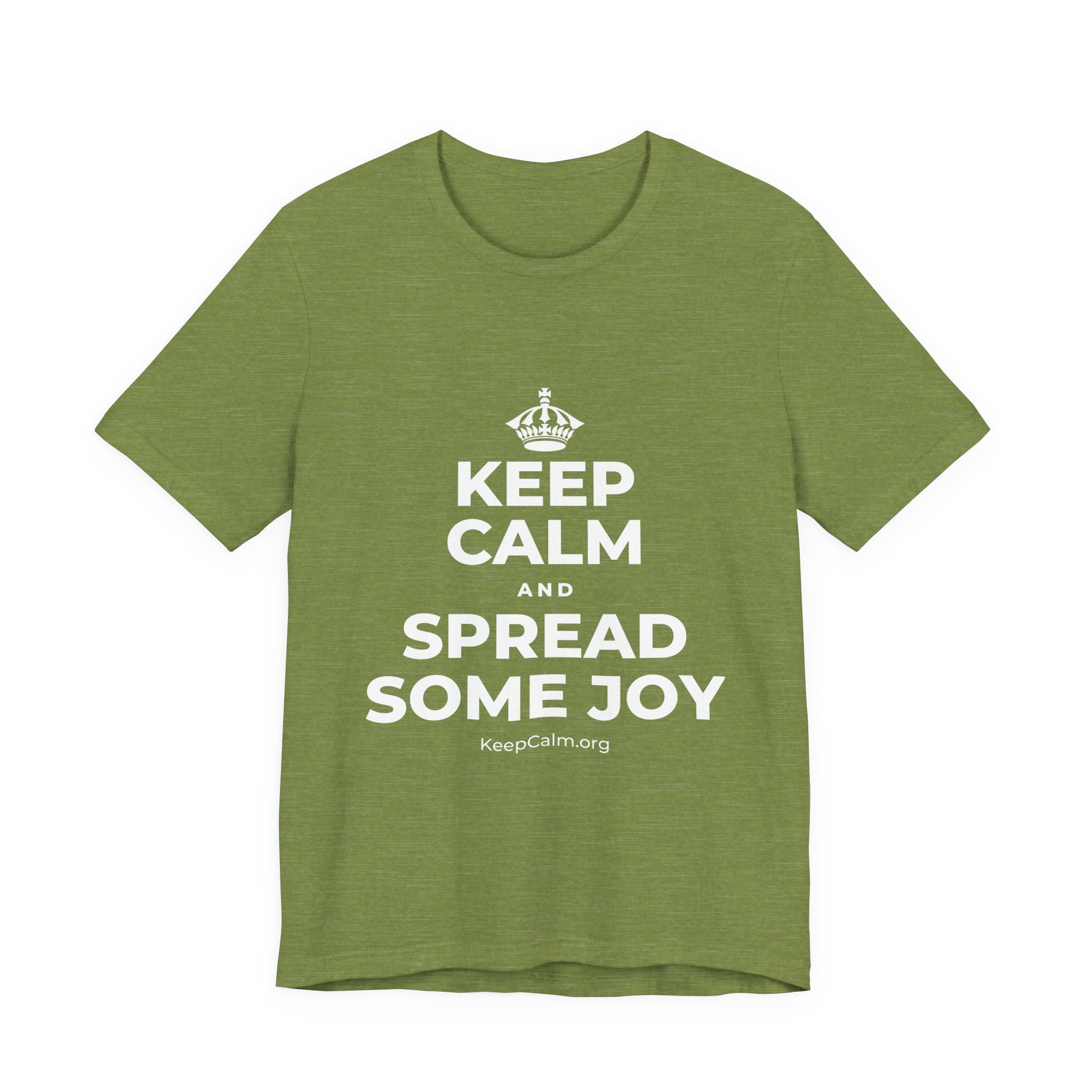 KEEP CALM AND SPREAD SOME JOY T-Shirt (Baby Blue–Silver)
