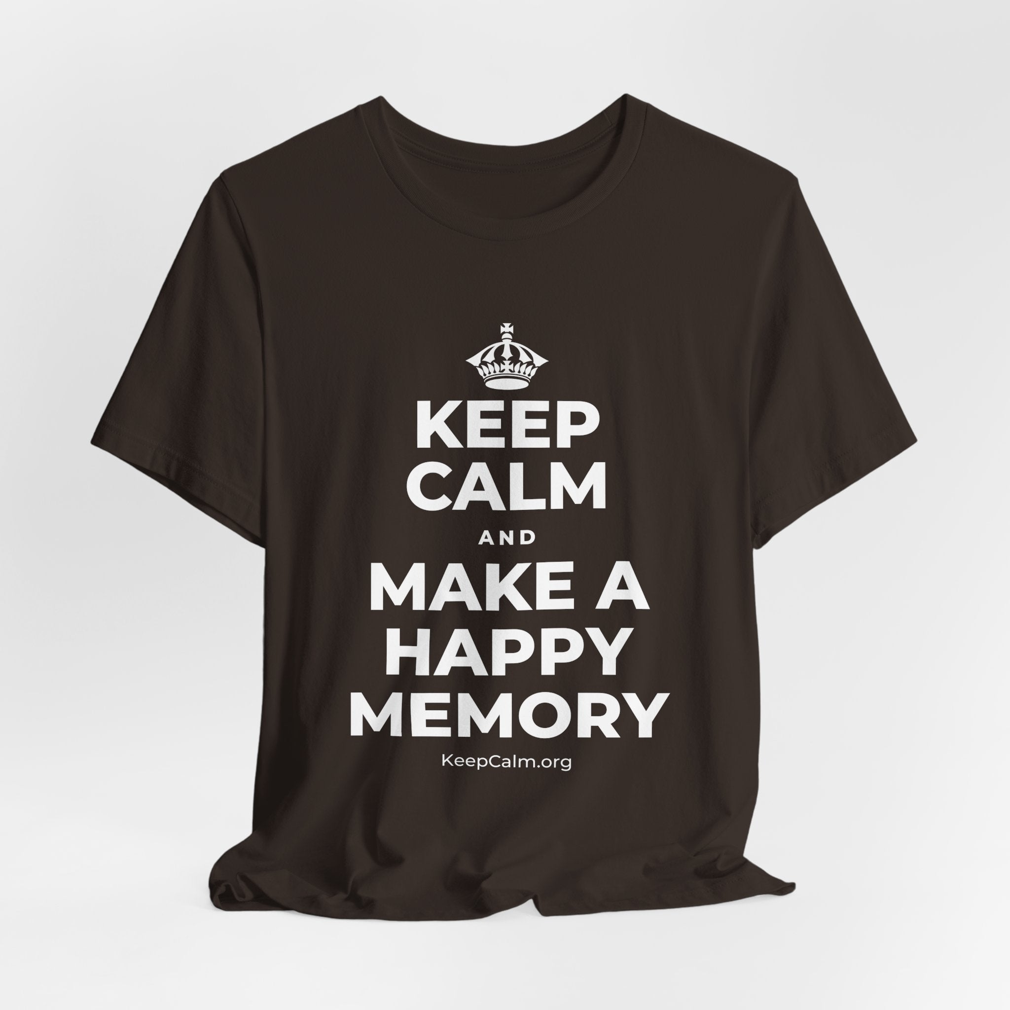 KEEP CALM AND MAKE A HAPPY MEMORY T-Shirt (Soft Cream–Heather Mauve)