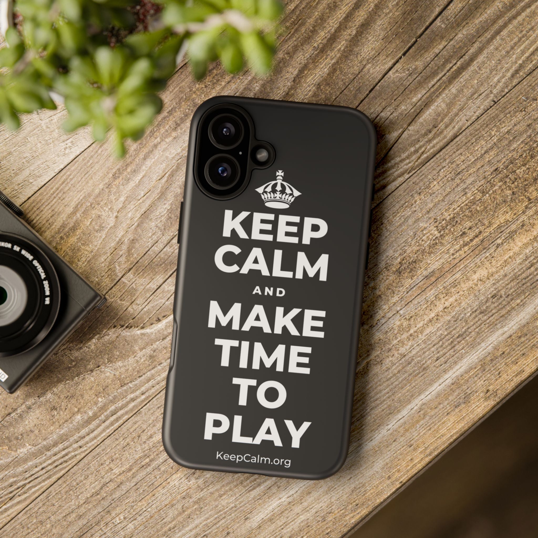KEEP CALM AND MAKE TIME TO PLAY Phone Case (Dark)