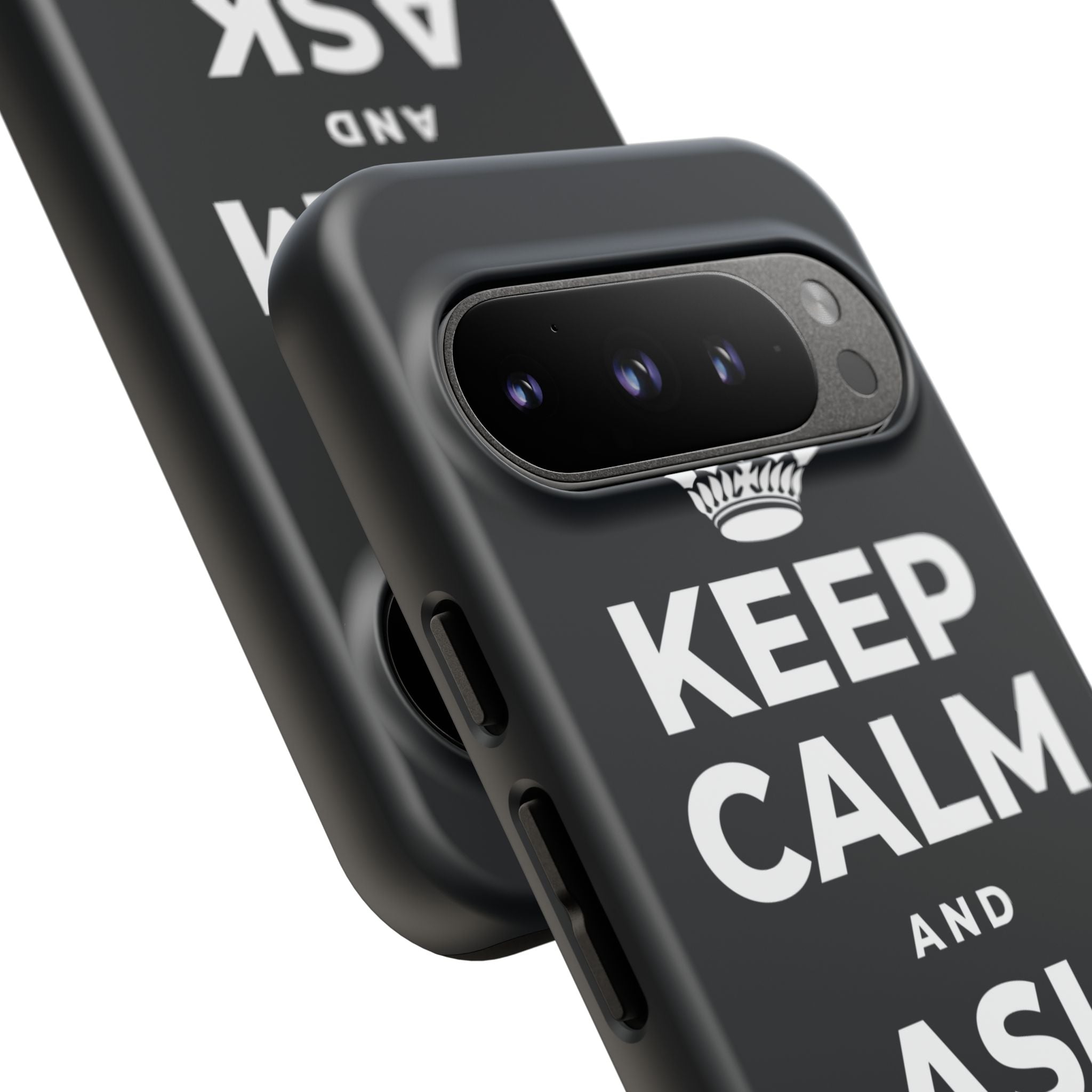 KEEP CALM AND ASK FOR HELP Phone Case (Dark)
