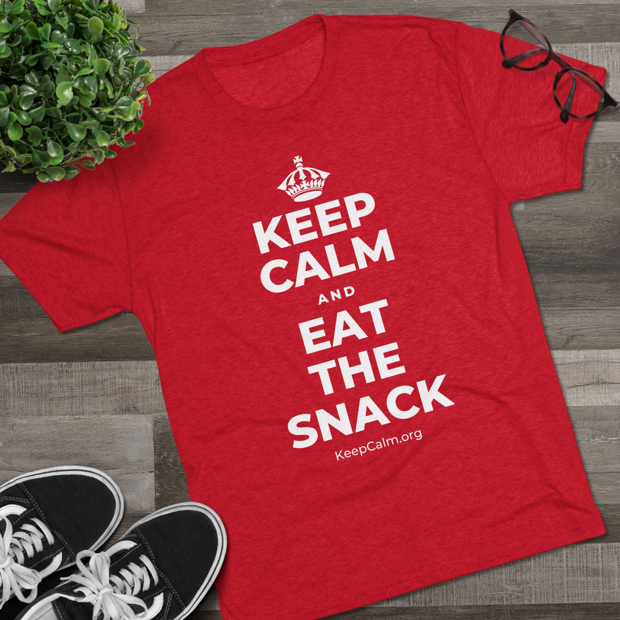 KEEP CALM AND EAT THE SNACK Tri-Blend Tee