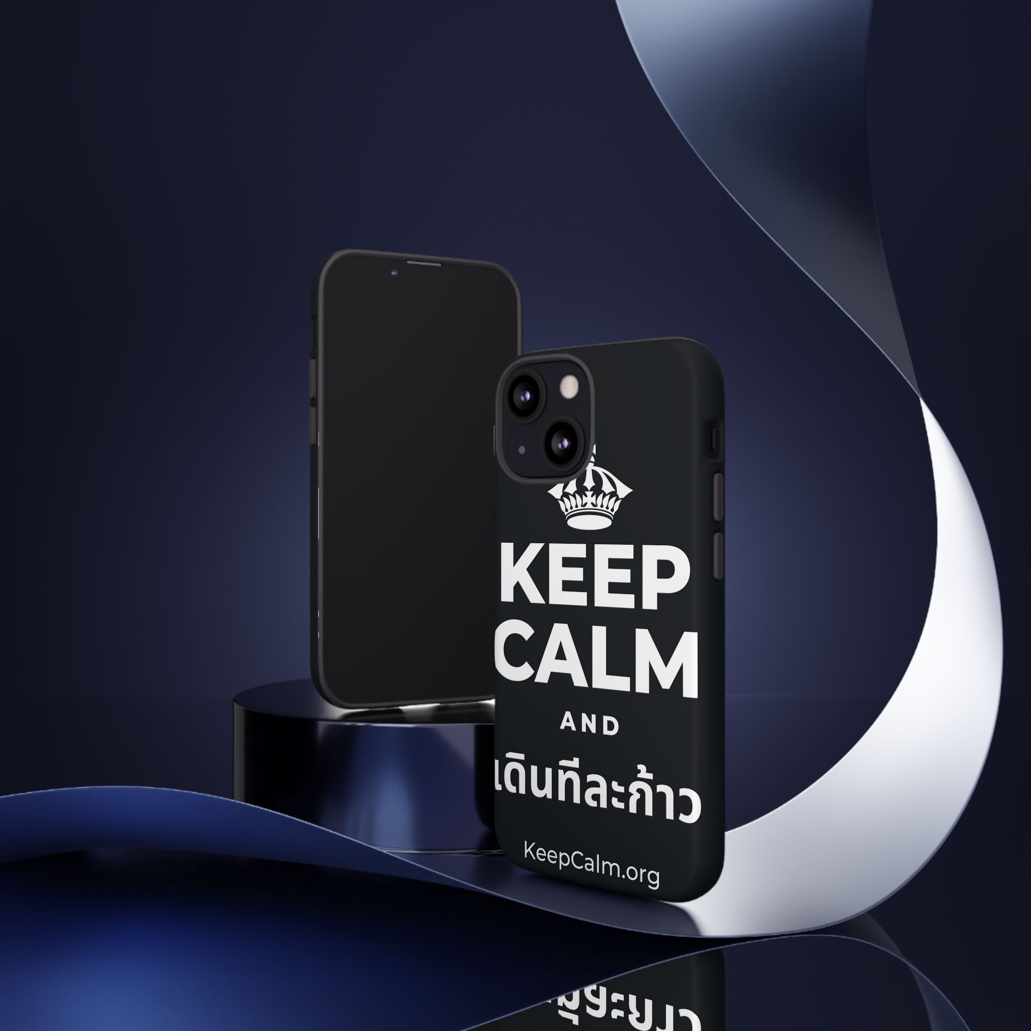 KEEP CALM AND เดินทีละก้าว Phone Case (Dark)