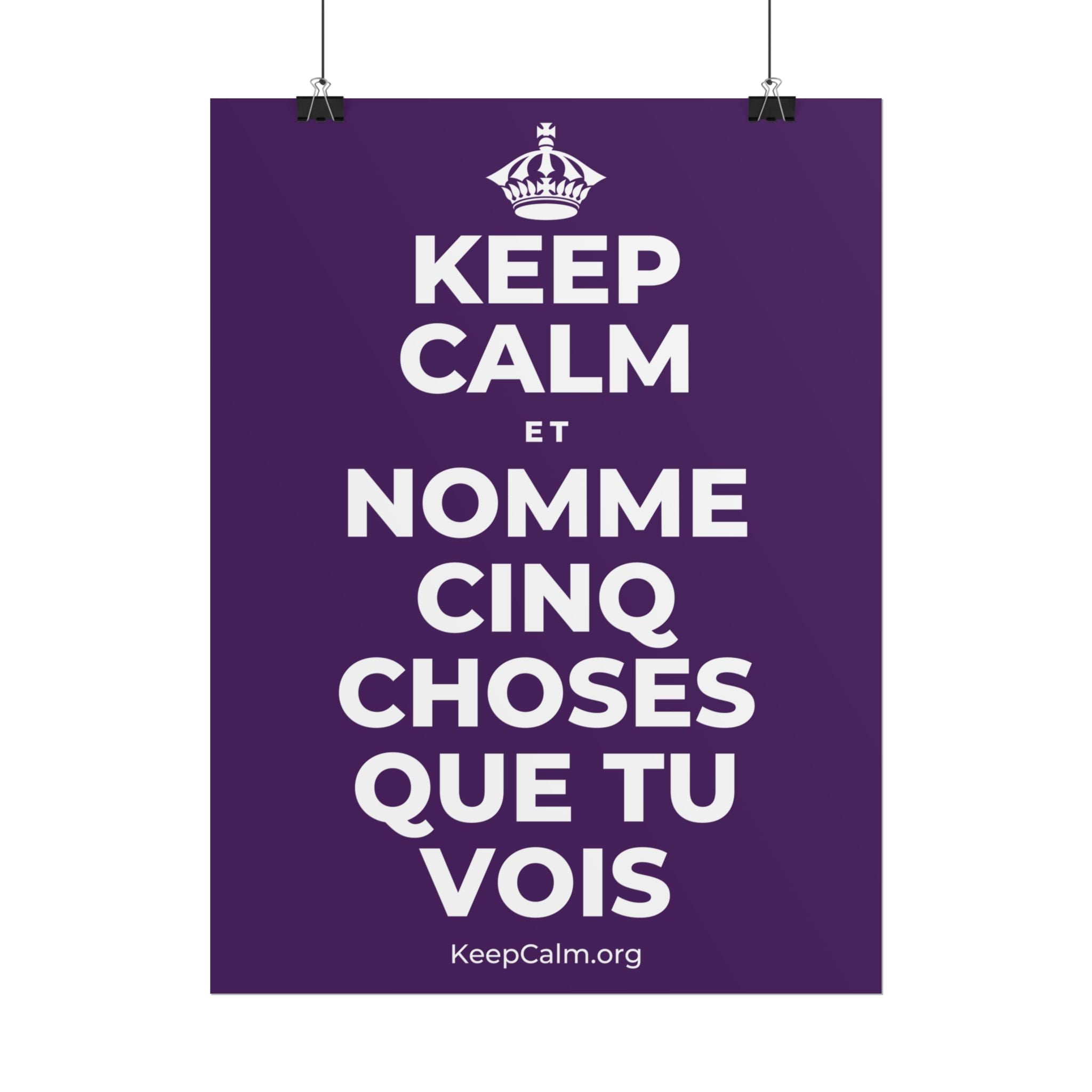 KEEP CALM ET NOMME CINQ CHOSES QUE TU VOIS Poster