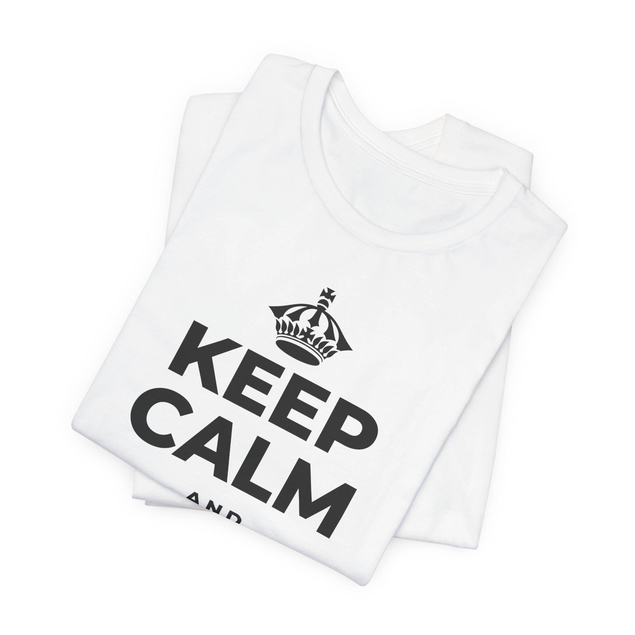 KEEP CALM AND HUG SOMEONE T-Shirt (White–Asphalt)