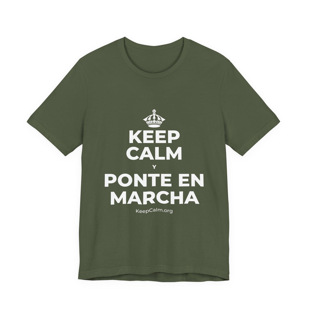 KEEP CALM Y PONTE EN MARCHA T-Shirt (Military Green–Autumn)