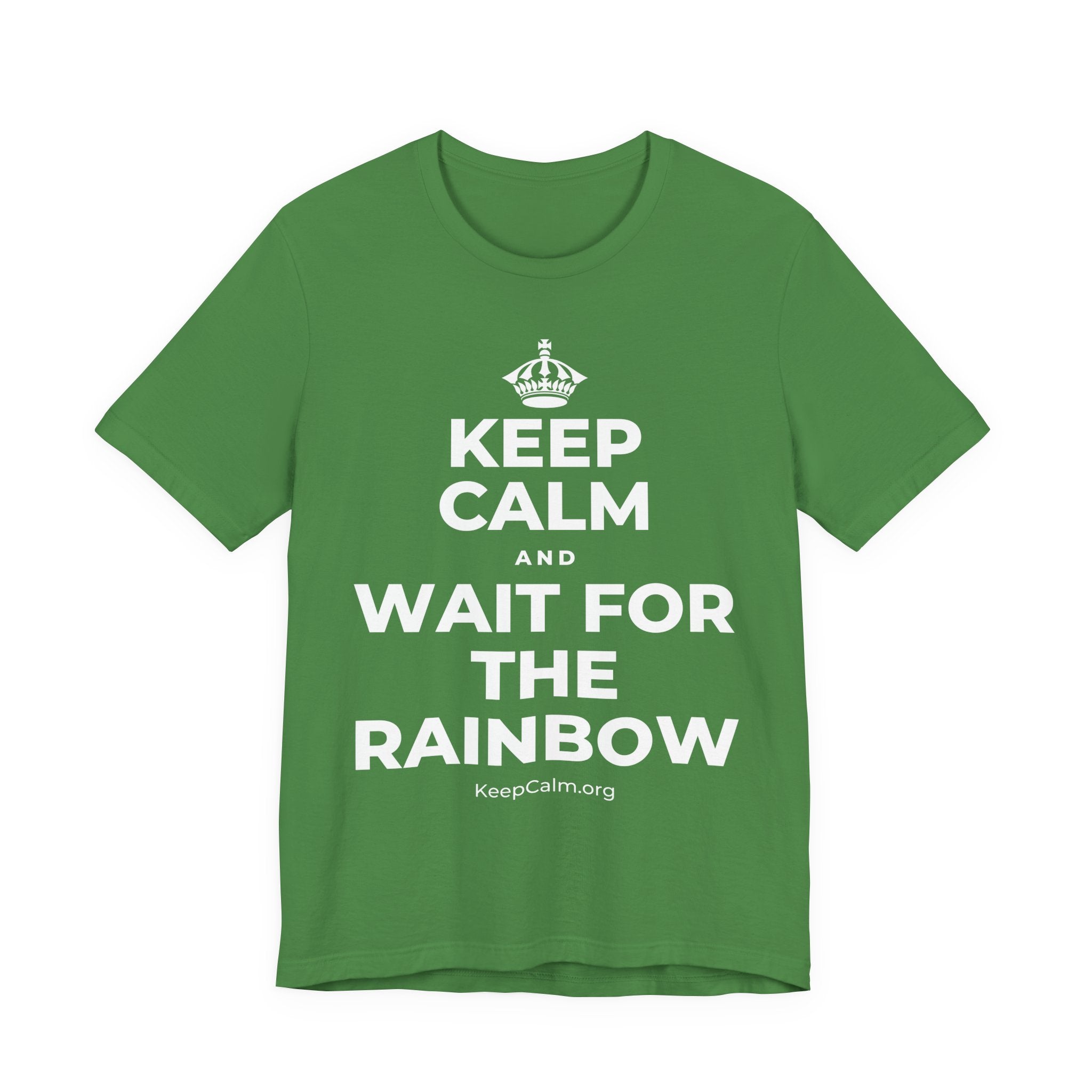 KEEP CALM AND WAIT FOR THE RAINBOW T-Shirt (Baby Blue–Silver)
