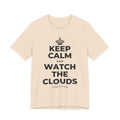 KEEP CALM AND WATCH THE CLOUDS T-Shirt (Soft Cream–Heather Mauve)