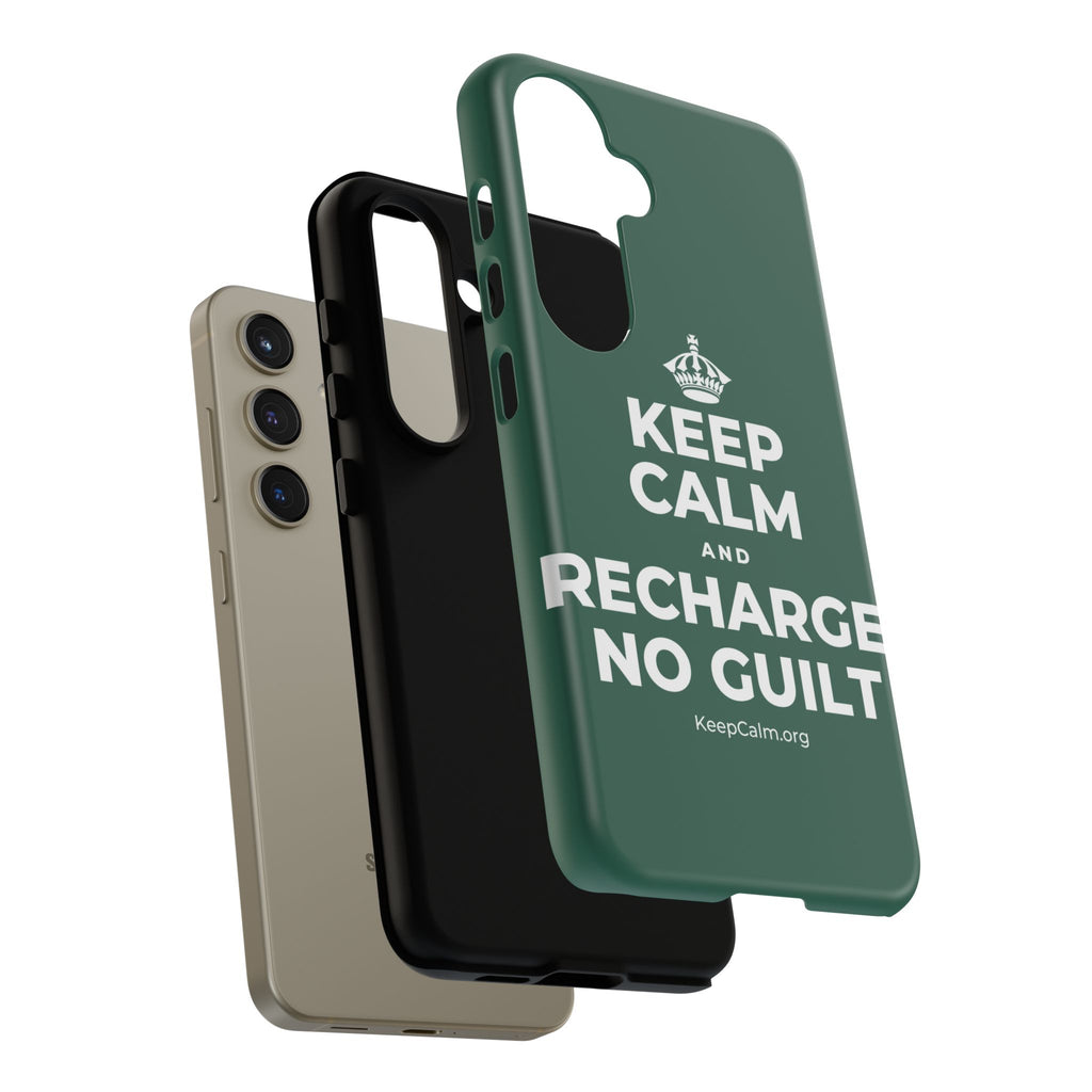 KEEP CALM AND RECHARGE, NO GUILT Phone Case