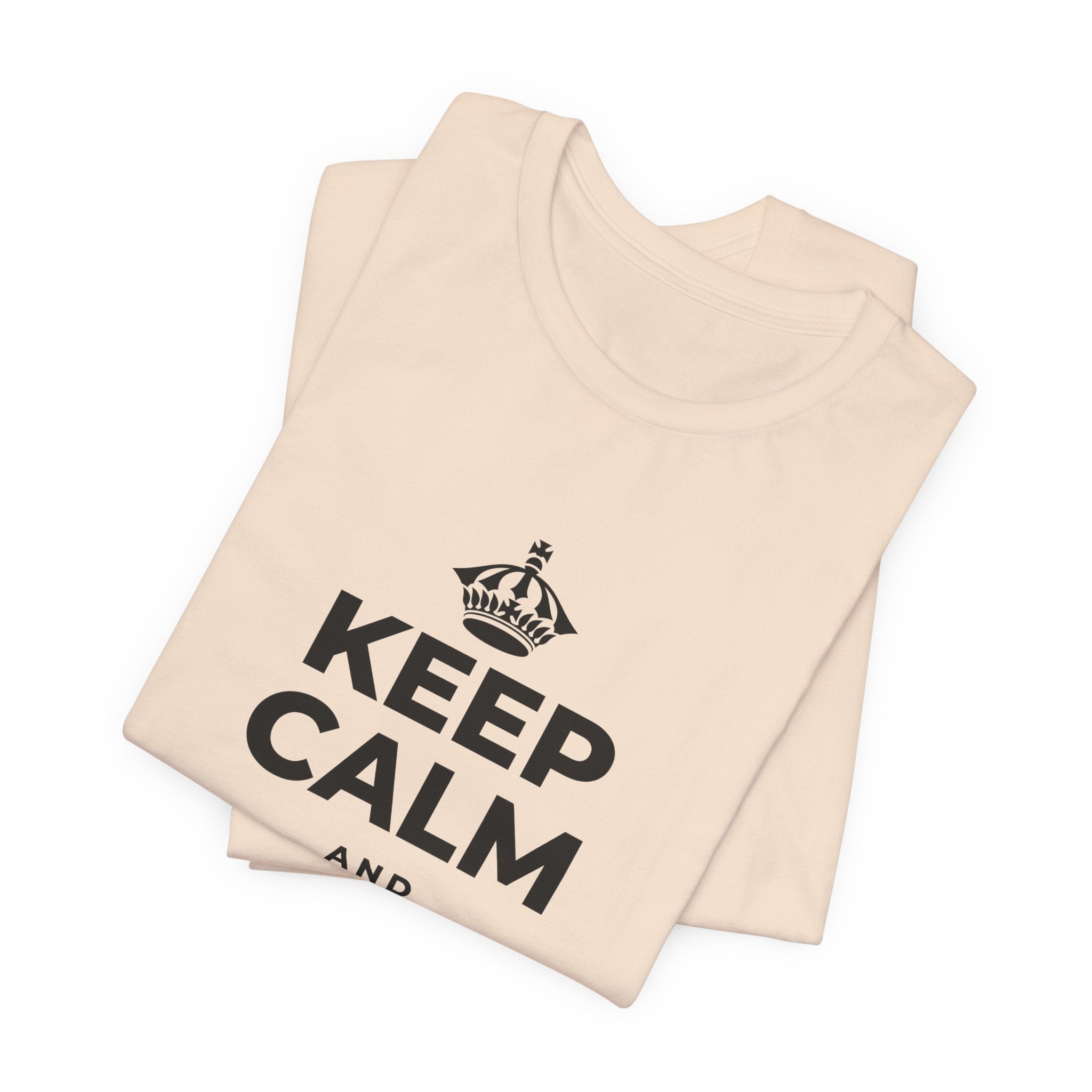 KEEP CALM AND HOLD ME CLOSE T-Shirt (Soft Cream–Heather Mauve)