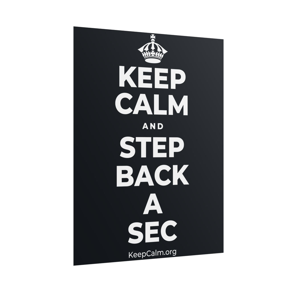 KEEP CALM AND STEP BACK A SEC Poster (Dark)