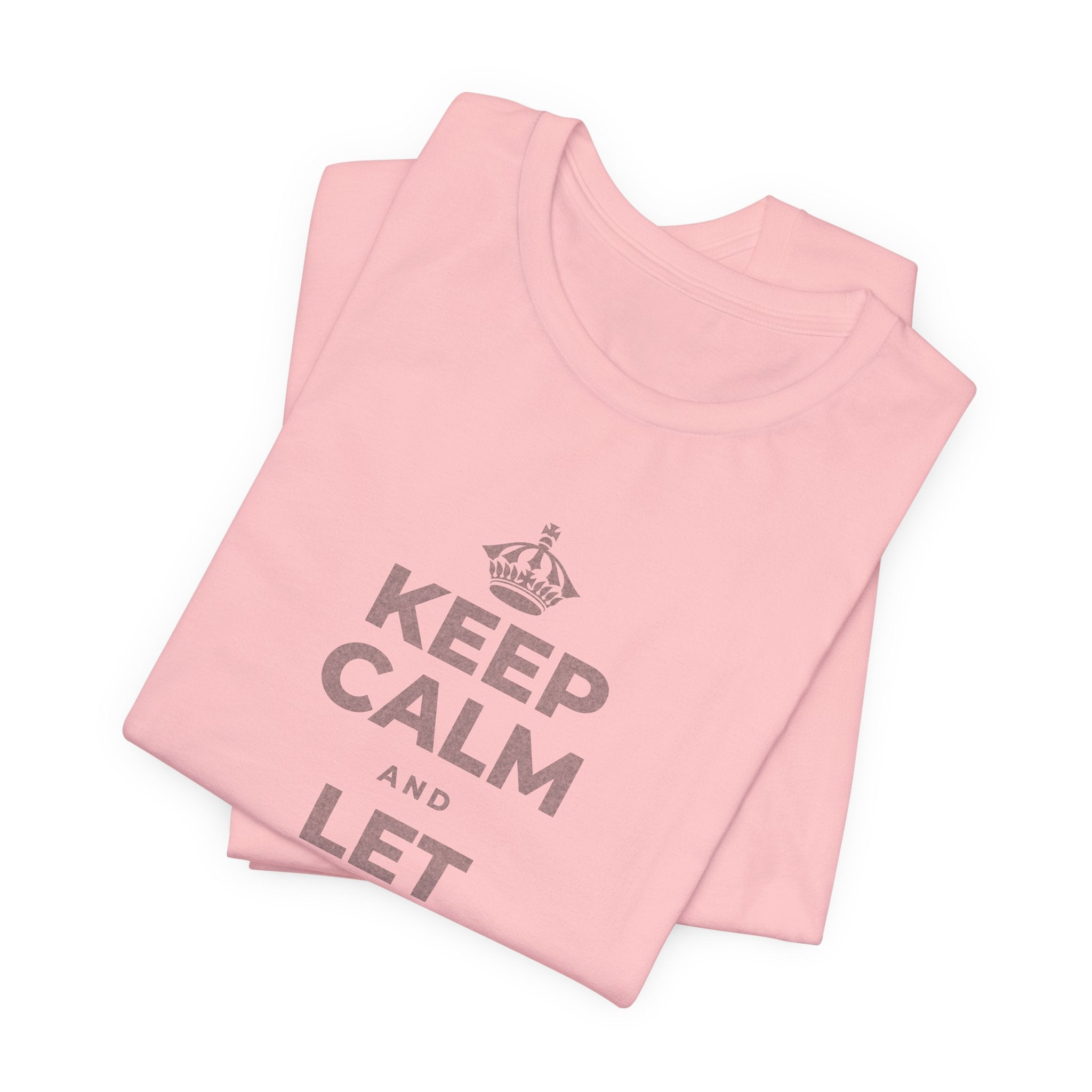 KEEP CALM AND LET YOURSELF SLOW DOWN T-Shirt (White–Asphalt)