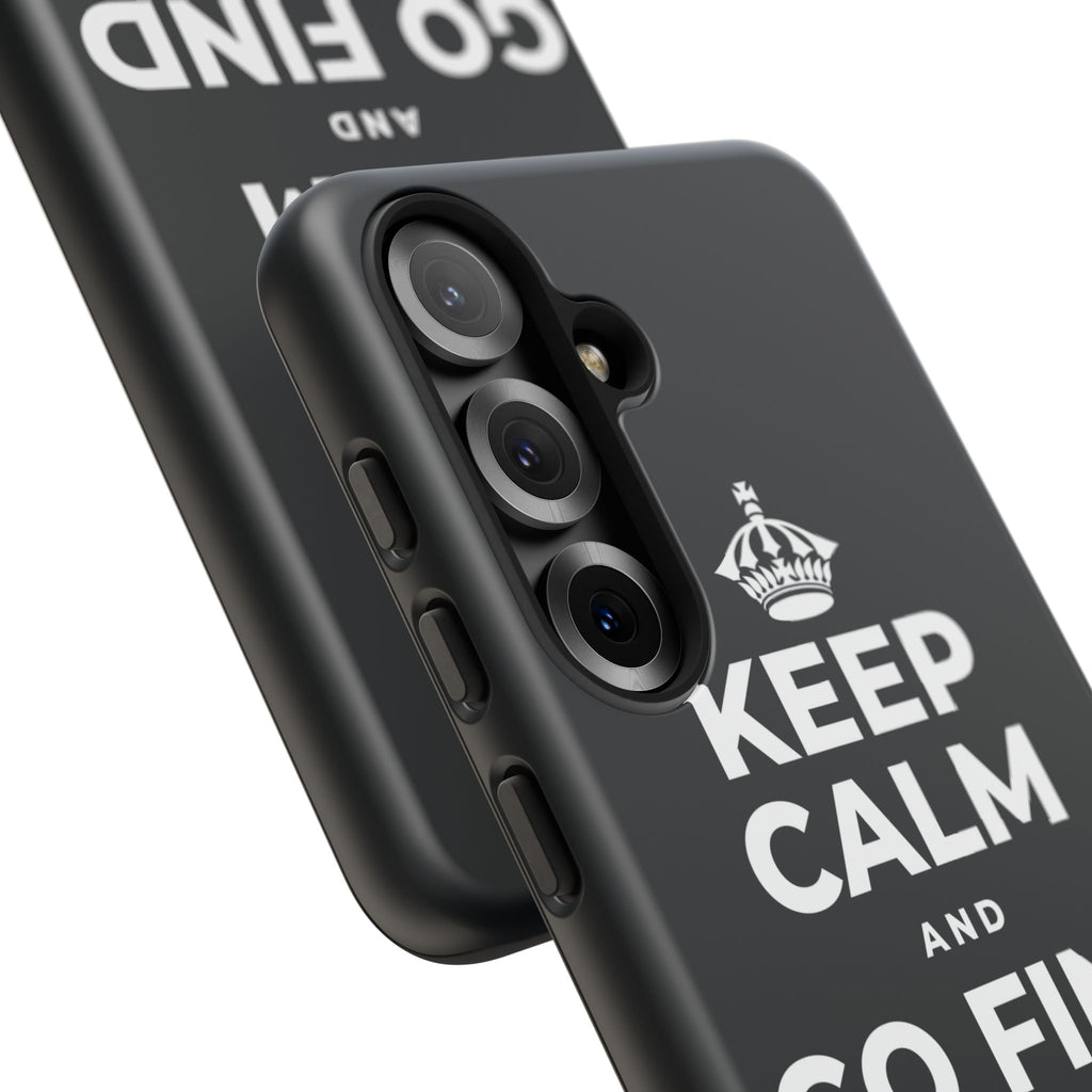 KEEP CALM AND GO FIND NEW SOUNDS Phone Case (Dark)