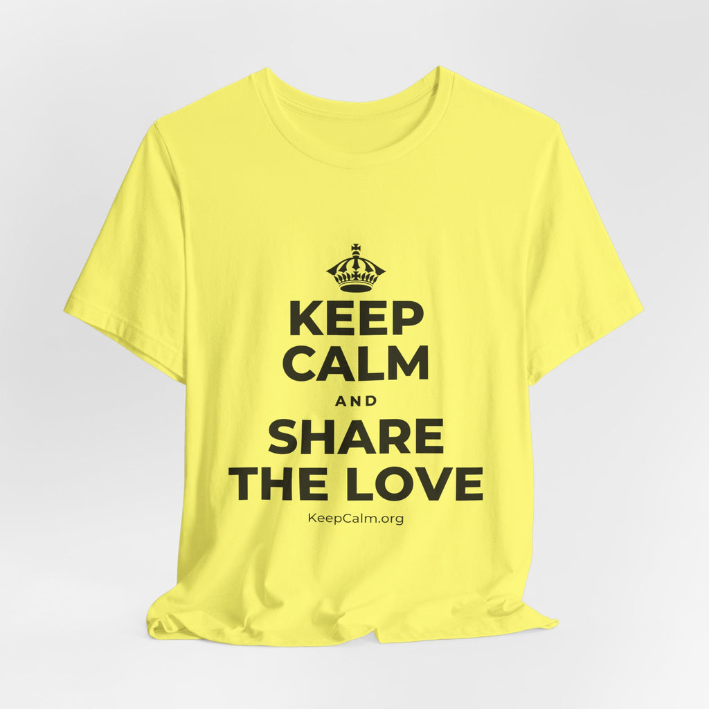 KEEP CALM AND SHARE THE LOVE T-Shirt (Soft Cream–Heather Mauve)