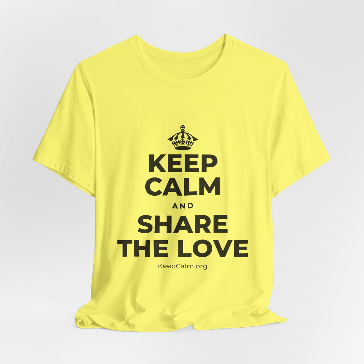 KEEP CALM AND SHARE THE LOVE T-Shirt (Soft Cream–Heather Mauve)
