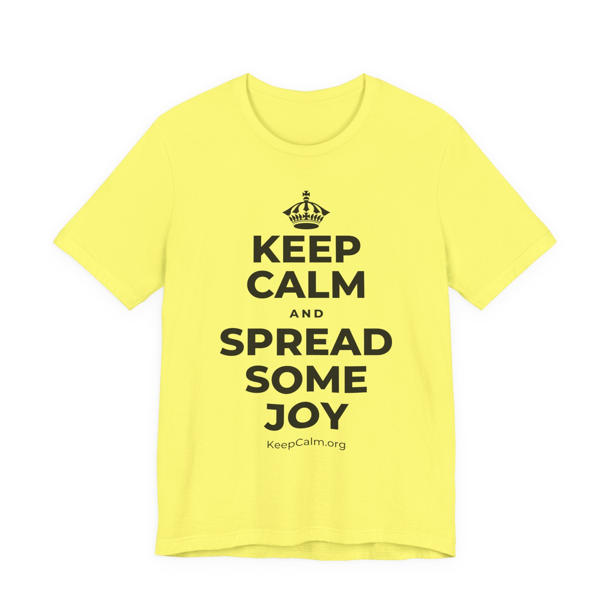 KEEP CALM AND SPREAD SOME JOY T-Shirt (Soft Cream–Heather Mauve)