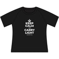 KEEP CALM AND CARRY LIGHT Women's Raglan Tee