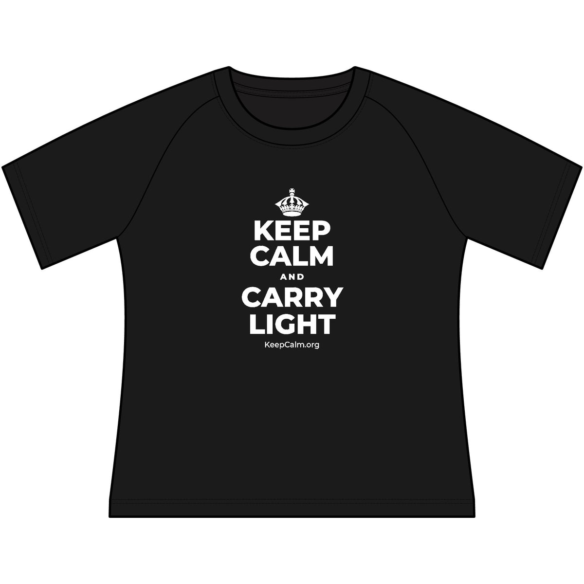 KEEP CALM AND CARRY LIGHT Women's Raglan Tee