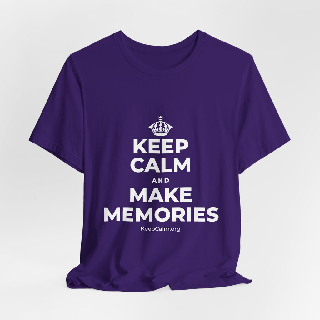 KEEP CALM AND MAKE MEMORIES T-Shirt (Soft Cream–Heather Mauve)