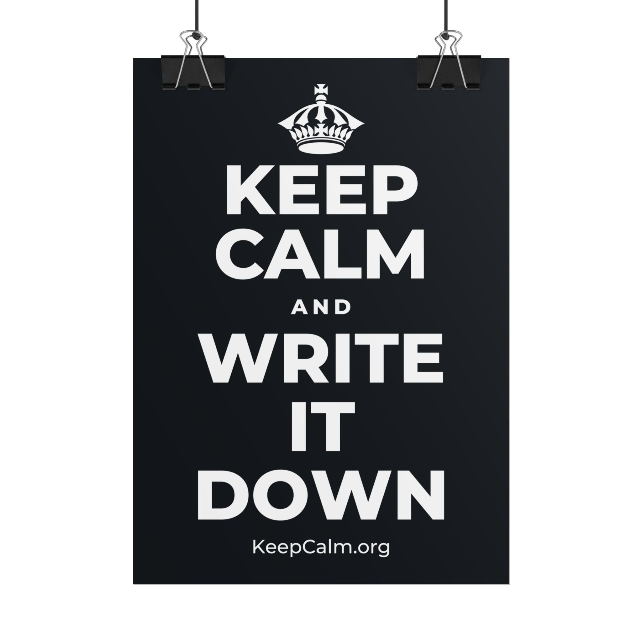 KEEP CALM AND WRITE IT DOWN Poster (Dark)