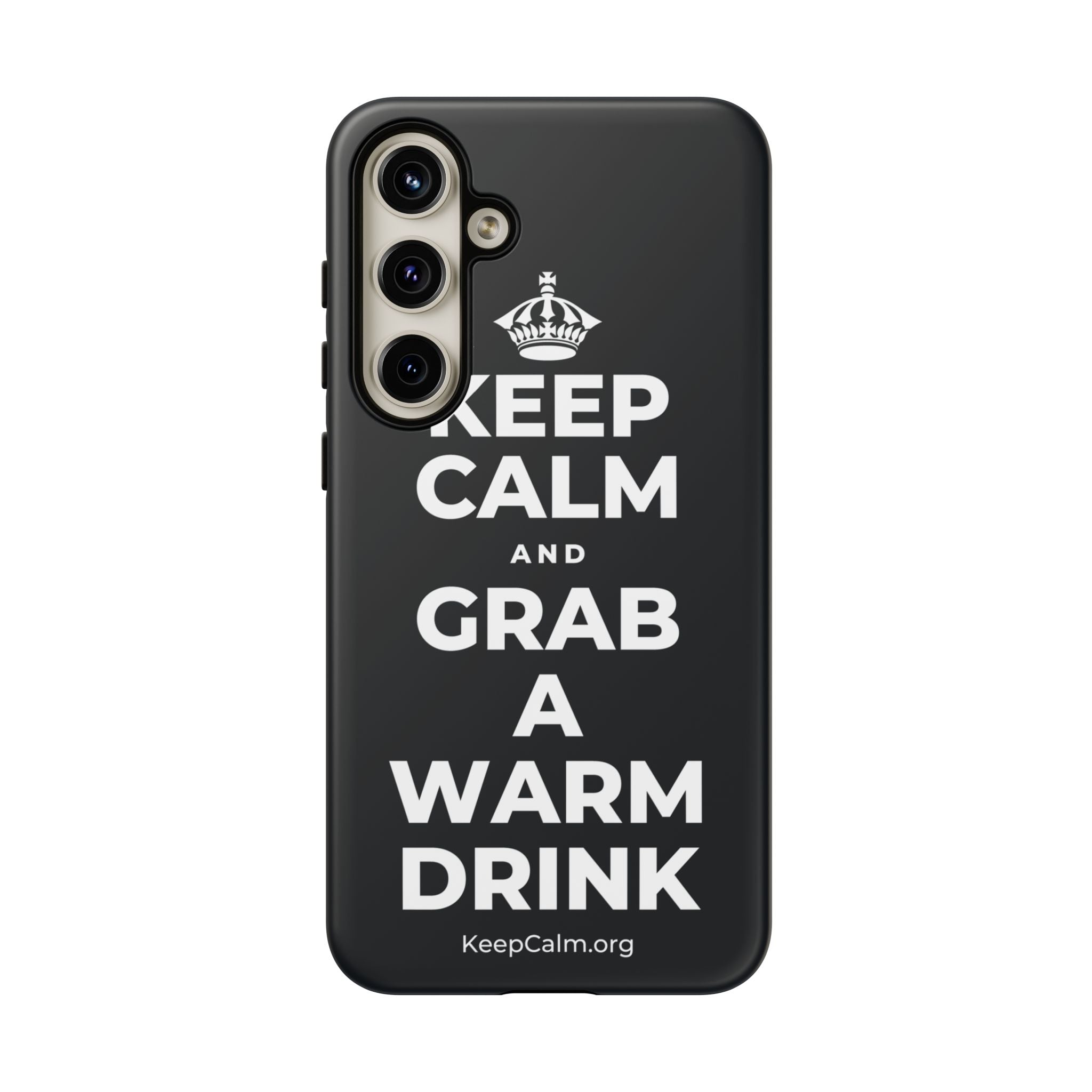 KEEP CALM AND GRAB A WARM DRINK Phone Case (Dark)