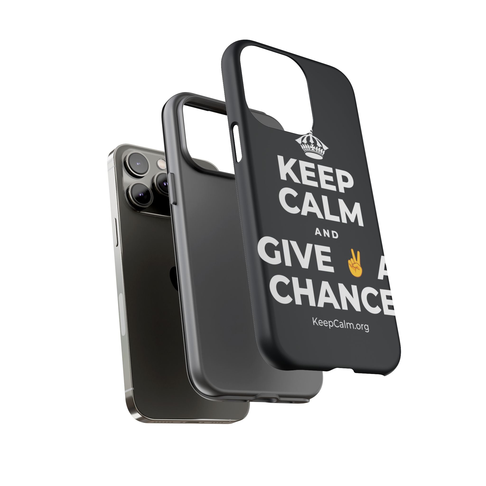 KEEP CALM AND GIVE ✌️ A CHANCE Phone Case (Dark)