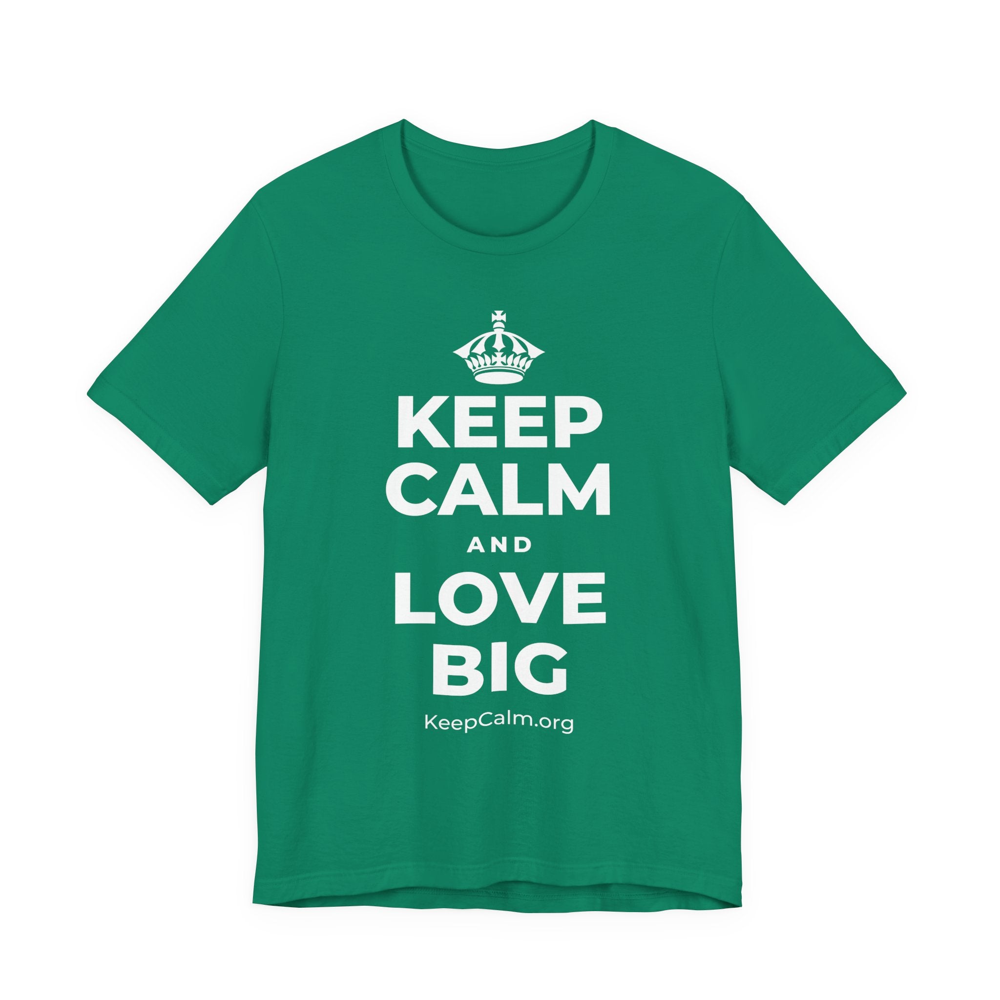 KEEP CALM AND LOVE BIG T-Shirt (White–Asphalt)