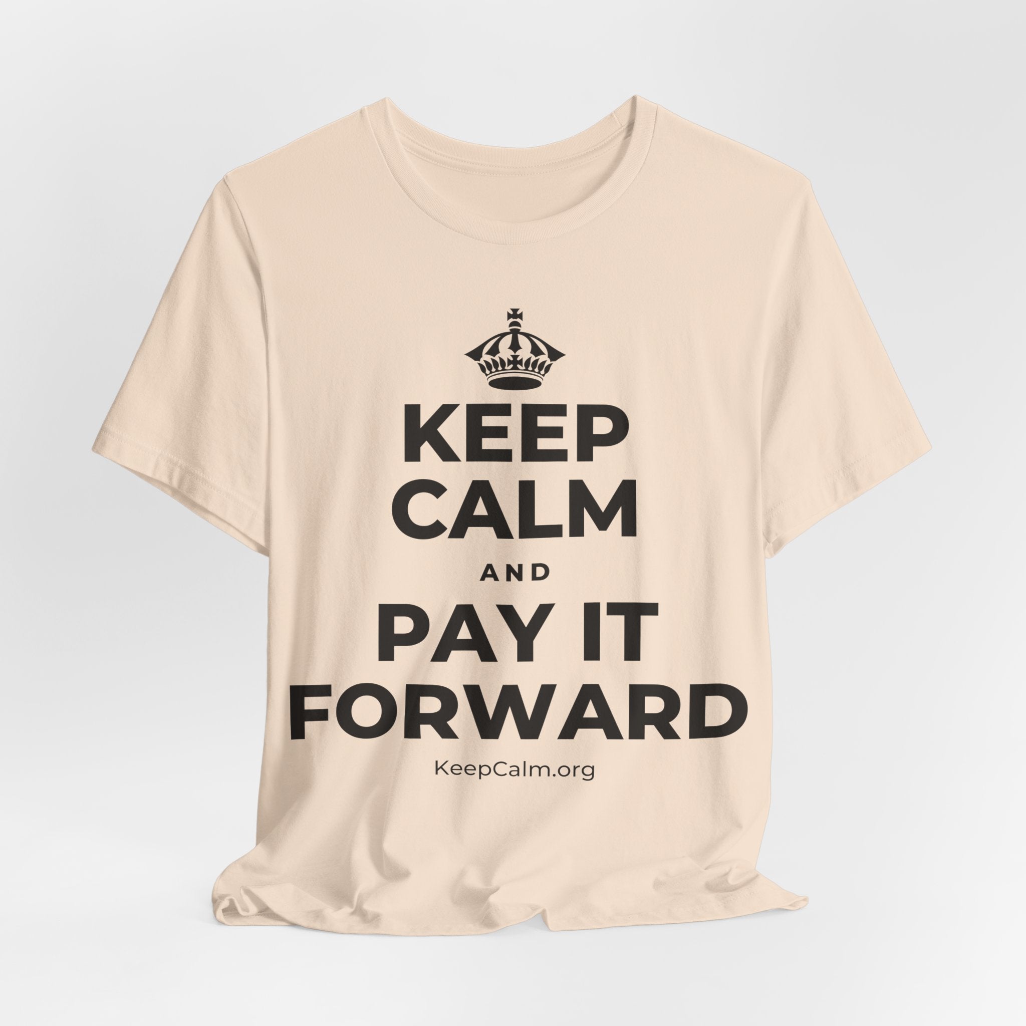 KEEP CALM AND PAY IT FORWARD T-Shirt (Soft Cream–Heather Mauve)