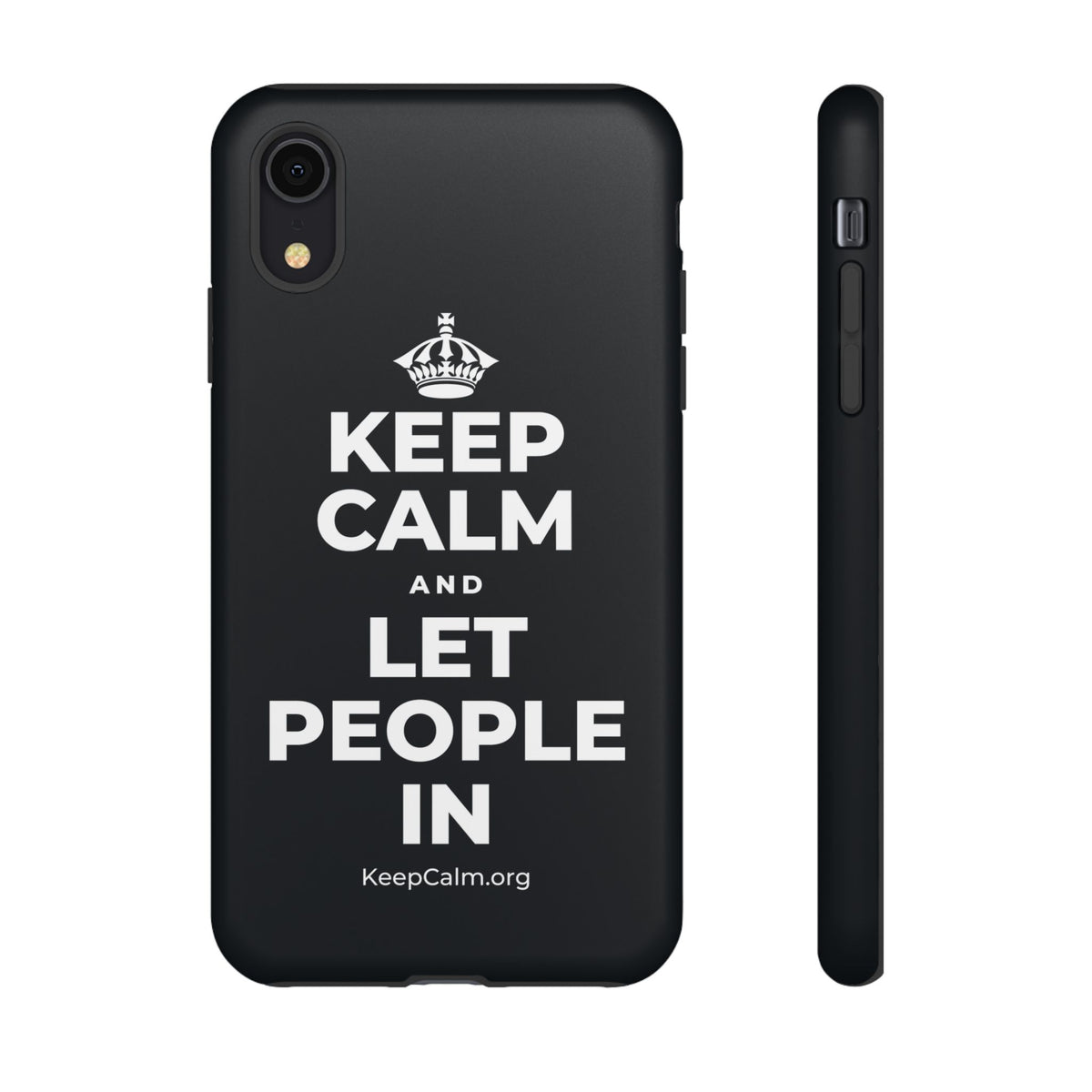 KEEP CALM AND LET PEOPLE IN Phone Case (Dark)