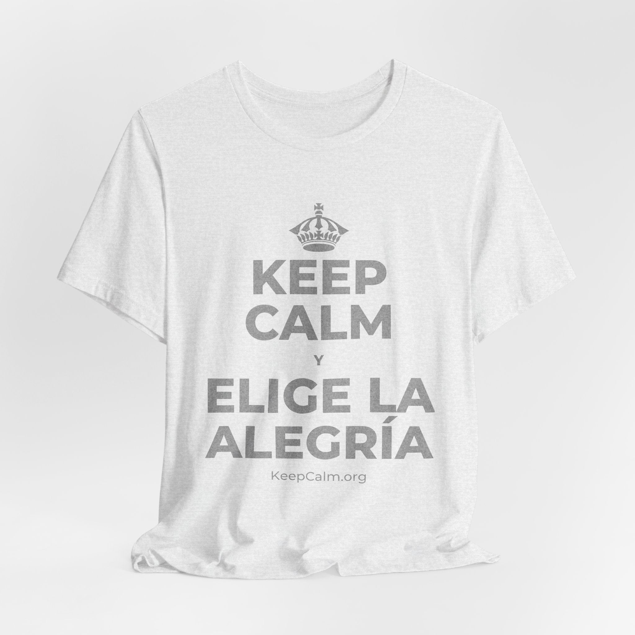 KEEP CALM Y ELIGE LA ALEGRÍA T-Shirt (Soft Cream–Heather Mauve)